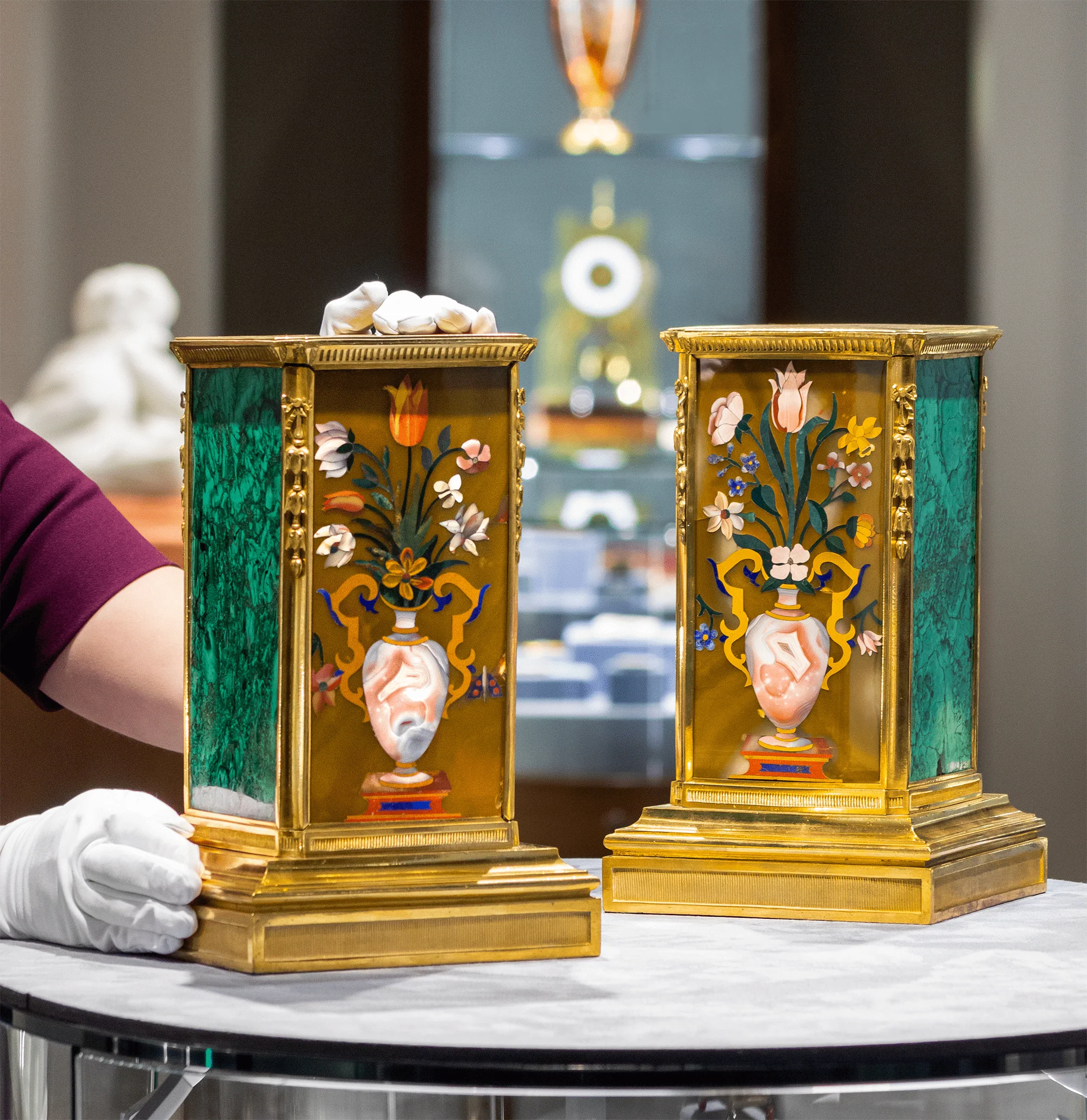 Russian Malachite and Pietre Dure Plinths - Image 6