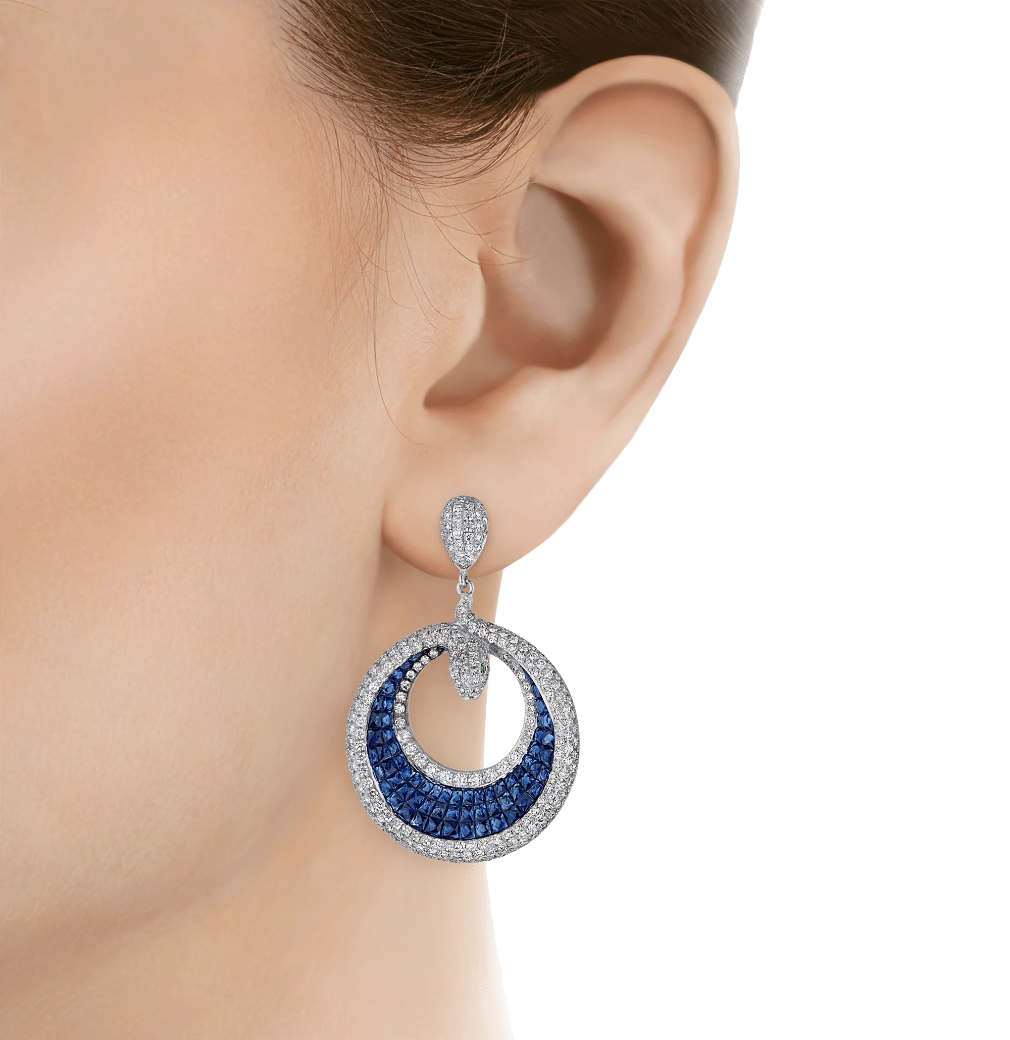 Sapphire and Diamond Earrings - Image 3