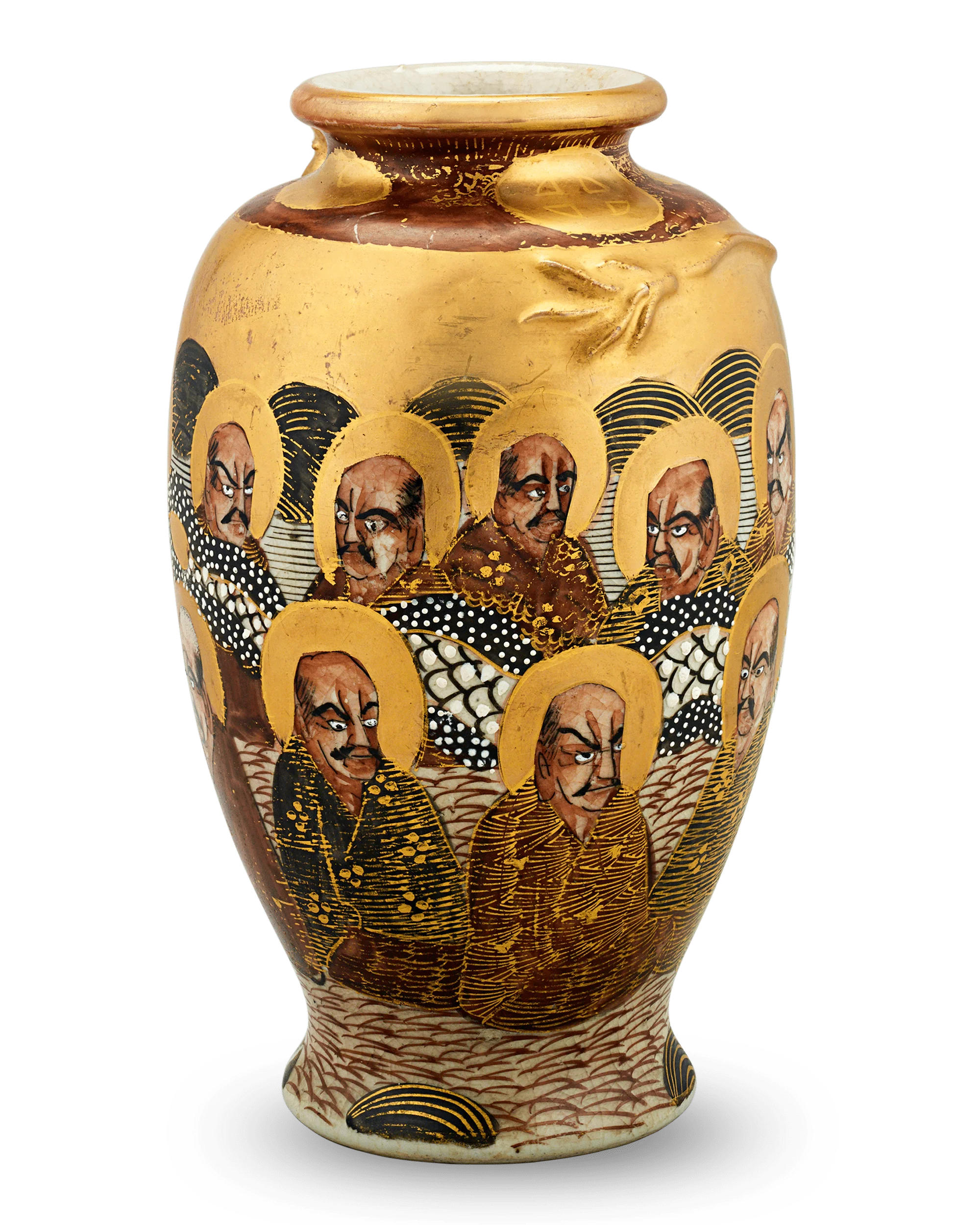 Satsuma Vase with Buddhist Monks and Dragons - Image 2