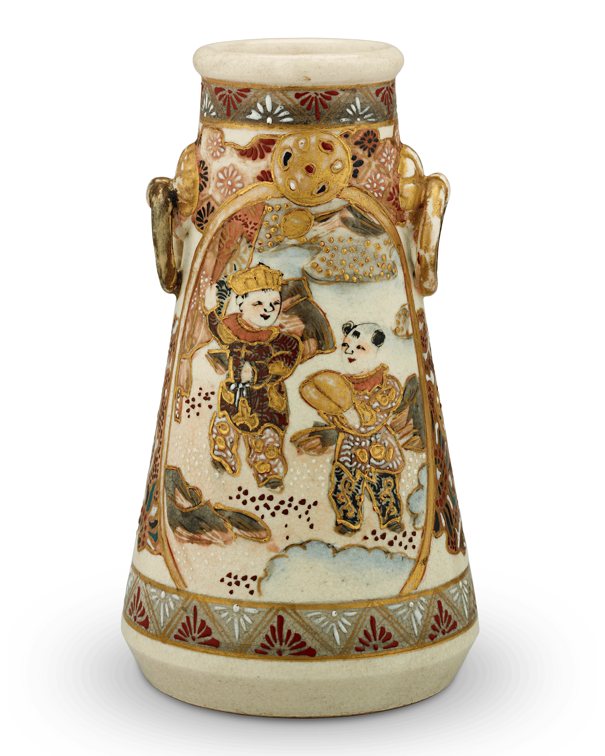 Satsuma Vase with Circular Handles