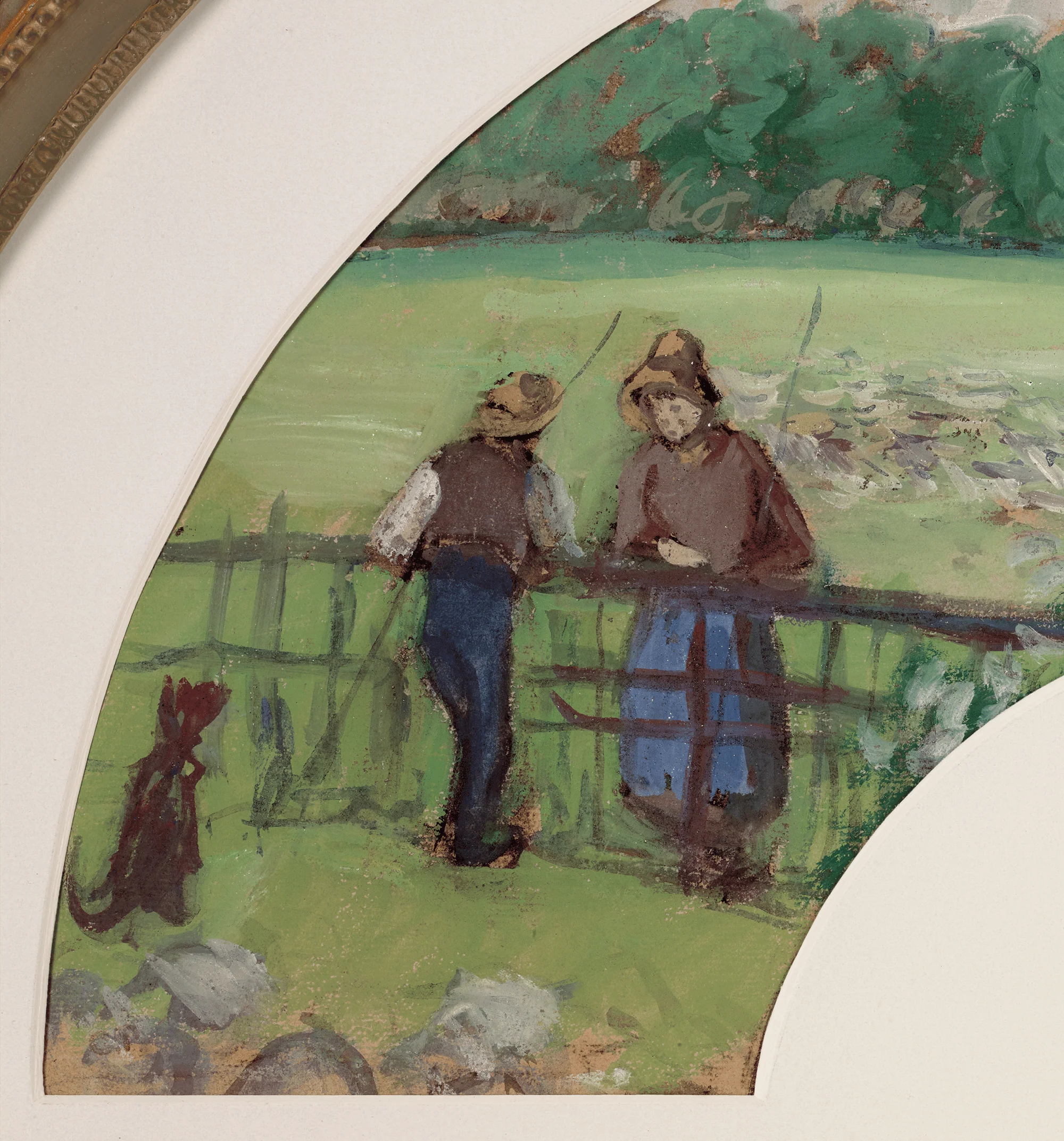 Shepherd and Shepherdess at the Gate, Bazincourt by Camille Pissarro - Image 3
