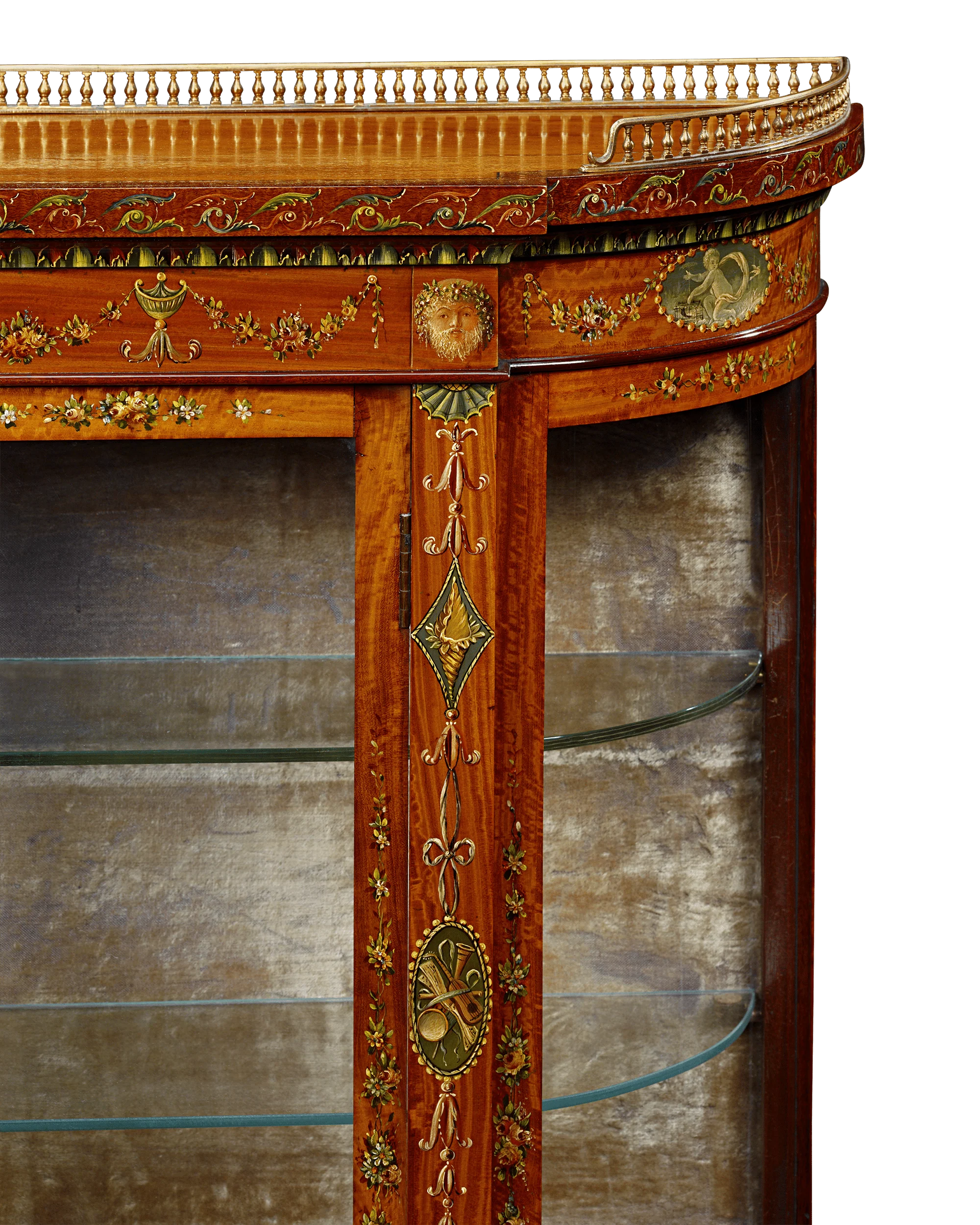 Sheraton Revival Hand-Painted Vitrine - Image 4