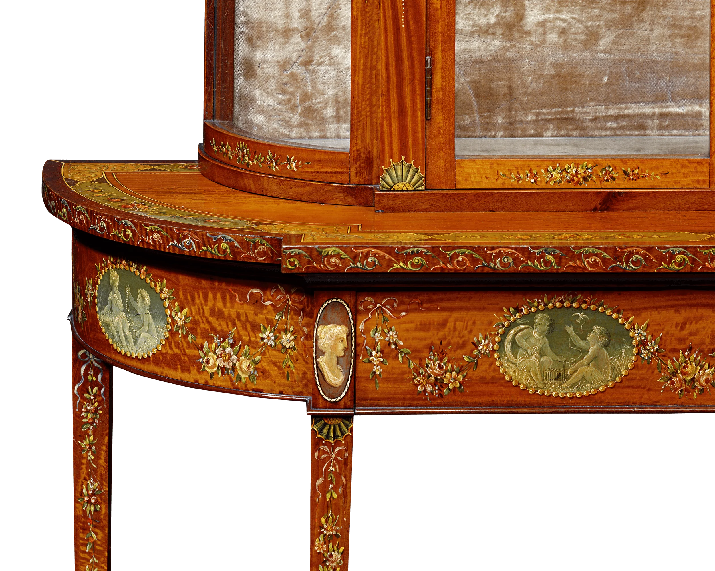 Sheraton Revival Hand-Painted Vitrine - Image 5