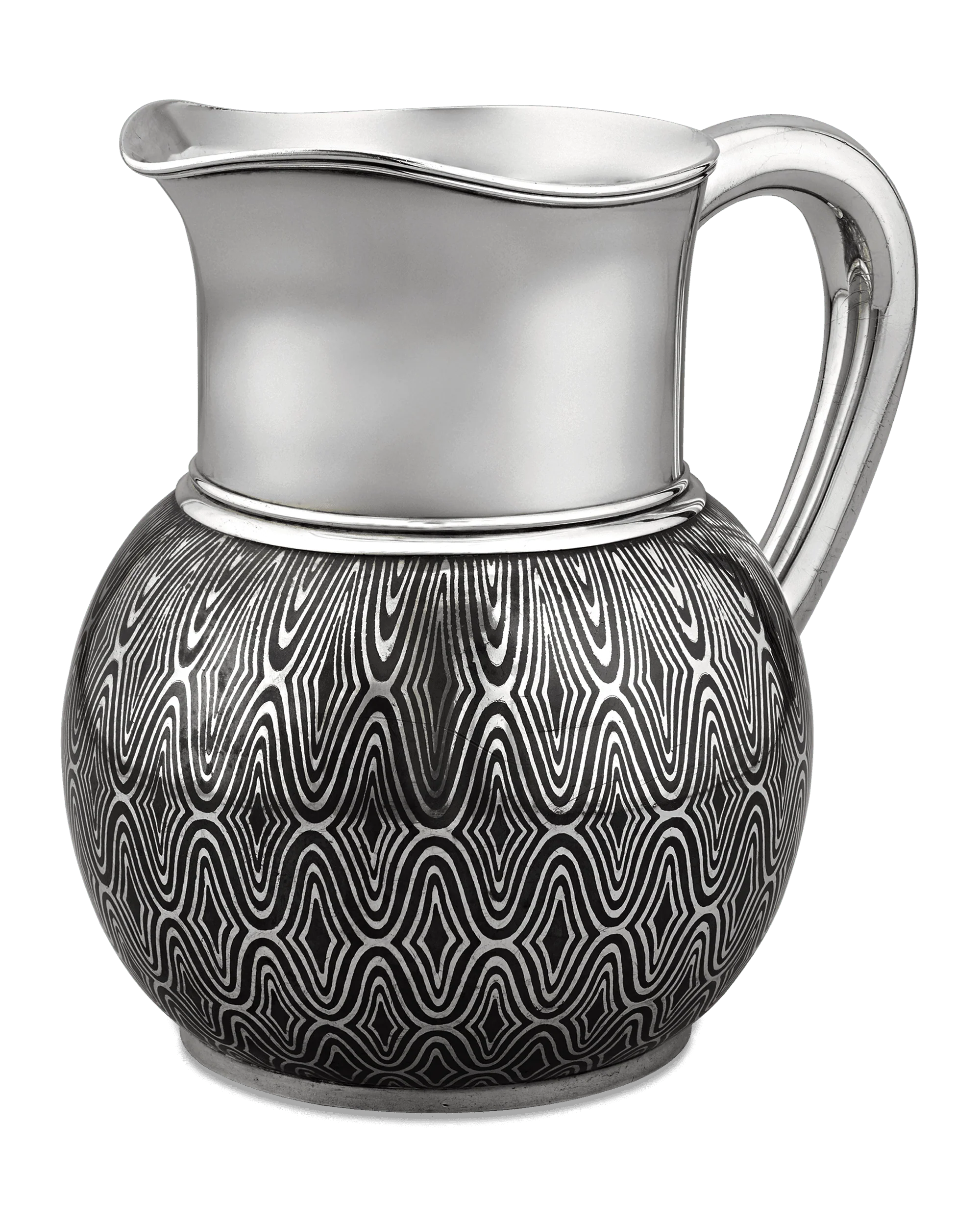 Silver and Copper Niello Pitcher by Tiffany & Co. - Image 3