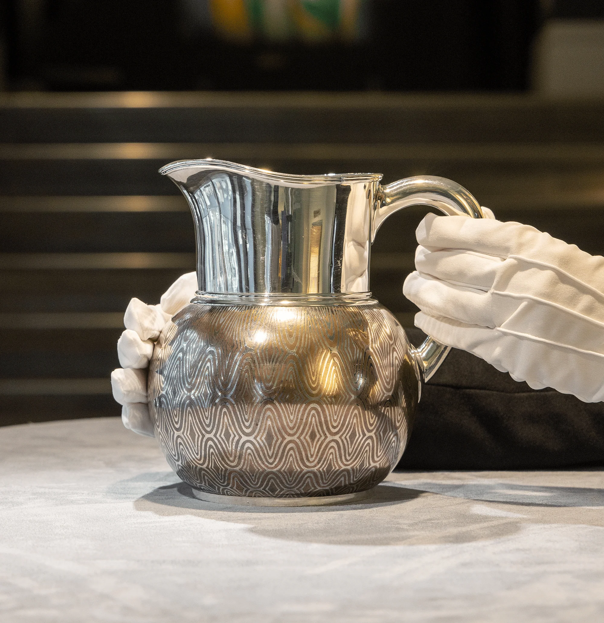 Silver and Copper Niello Pitcher by Tiffany & Co. - Image 4