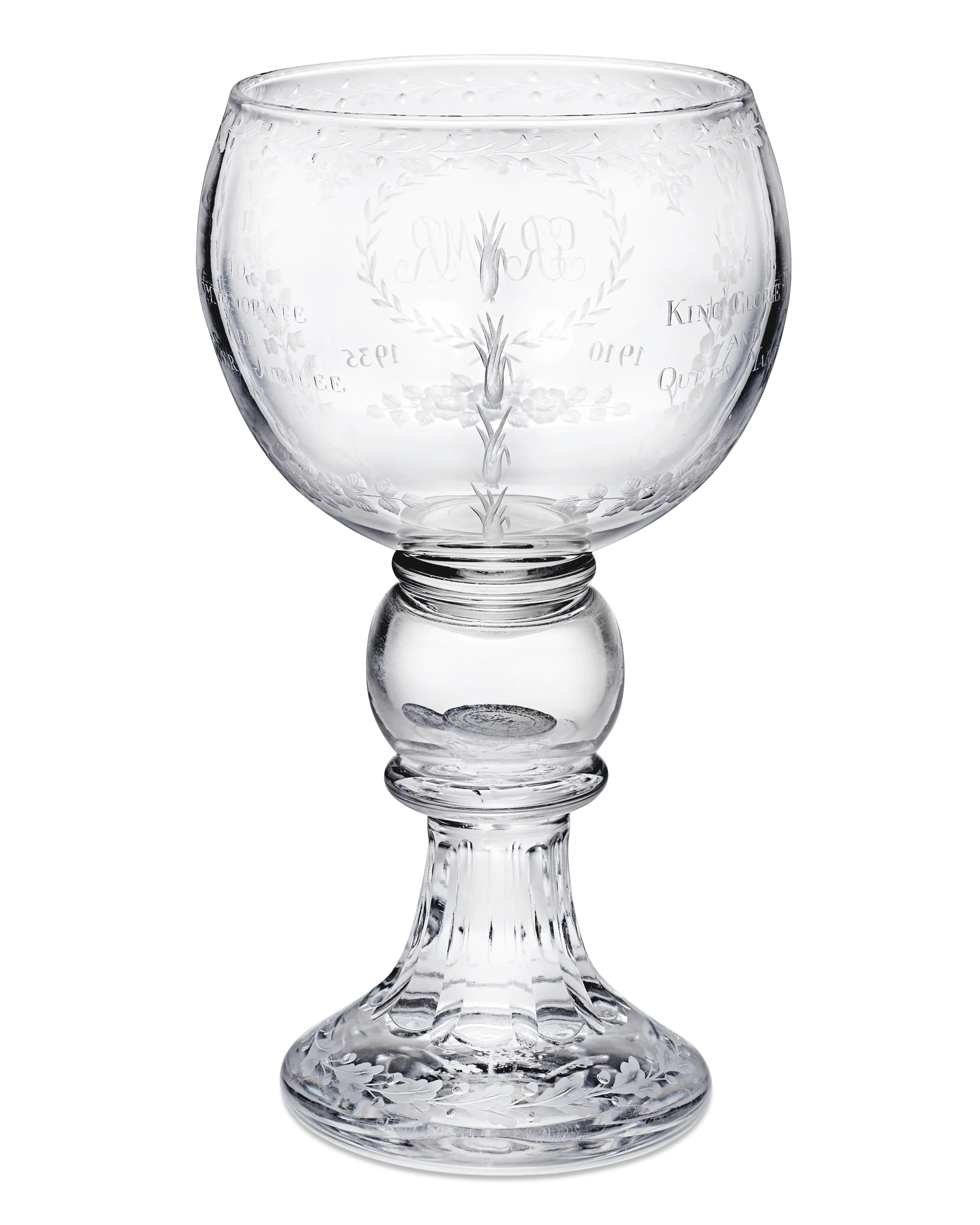 Silver Jubilee Commemorative Glass Goblet - Image 2