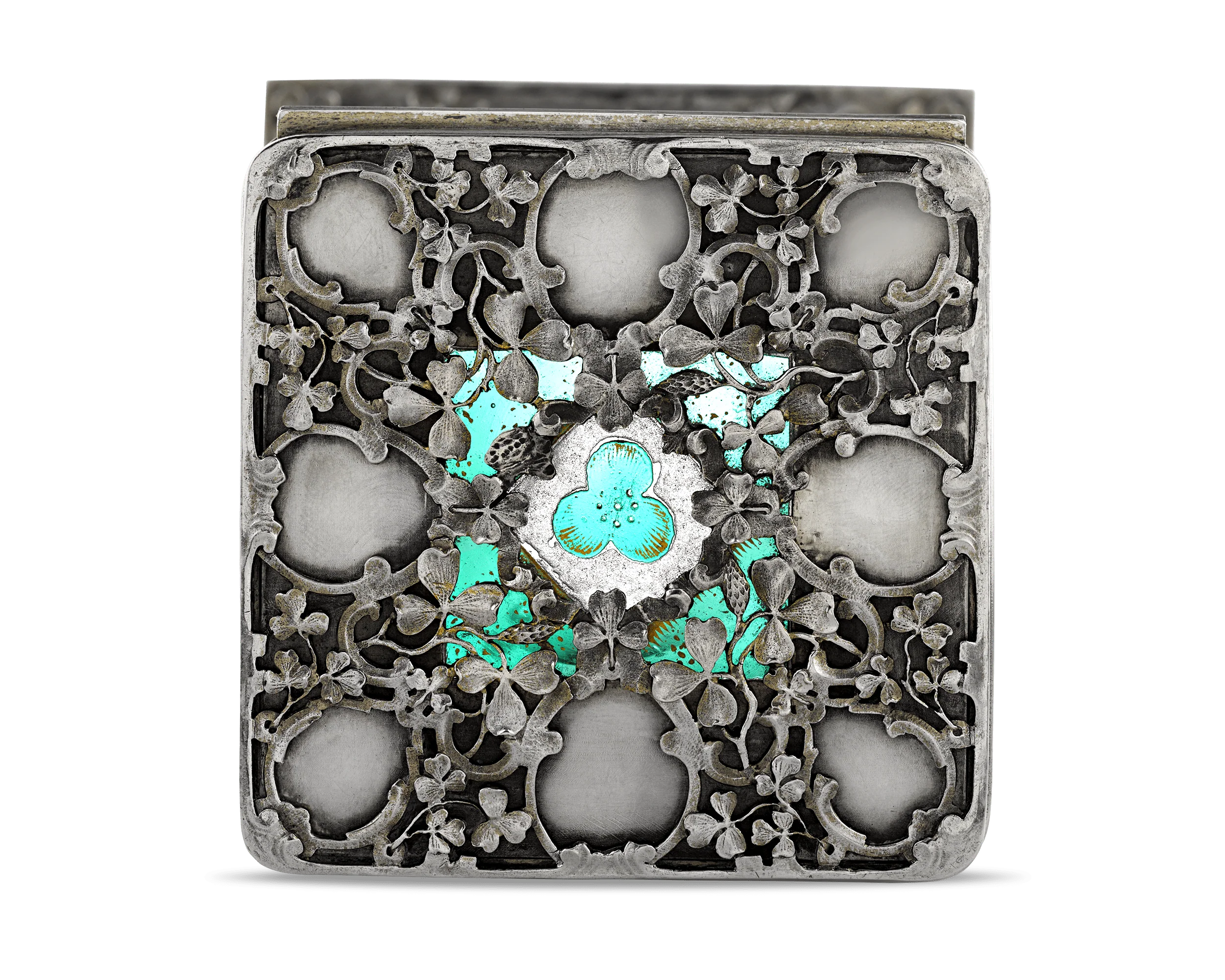 Silver-Mounted Glass Casket by Daum Nancy - Image 3