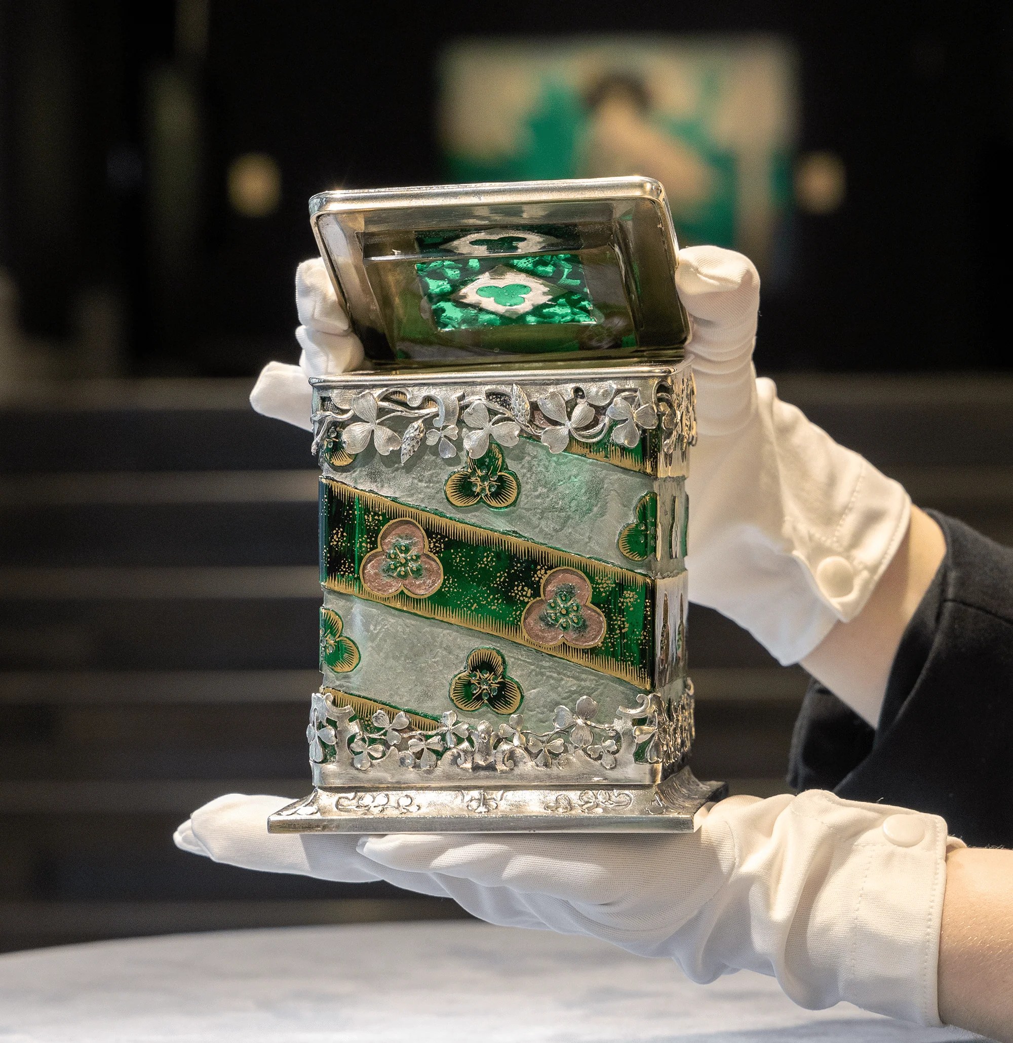 Silver-Mounted Glass Casket by Daum Nancy - Image 6