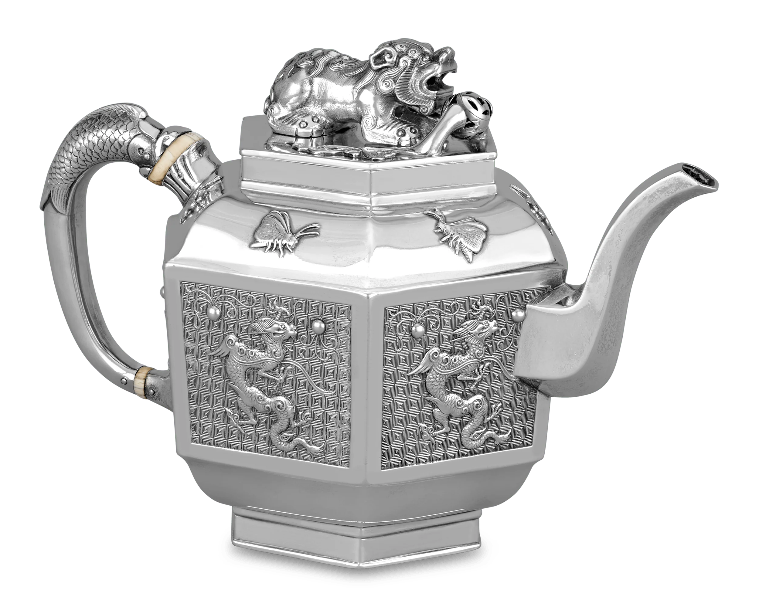 Silver Teapot for Chinese Tea by Robert Garrard