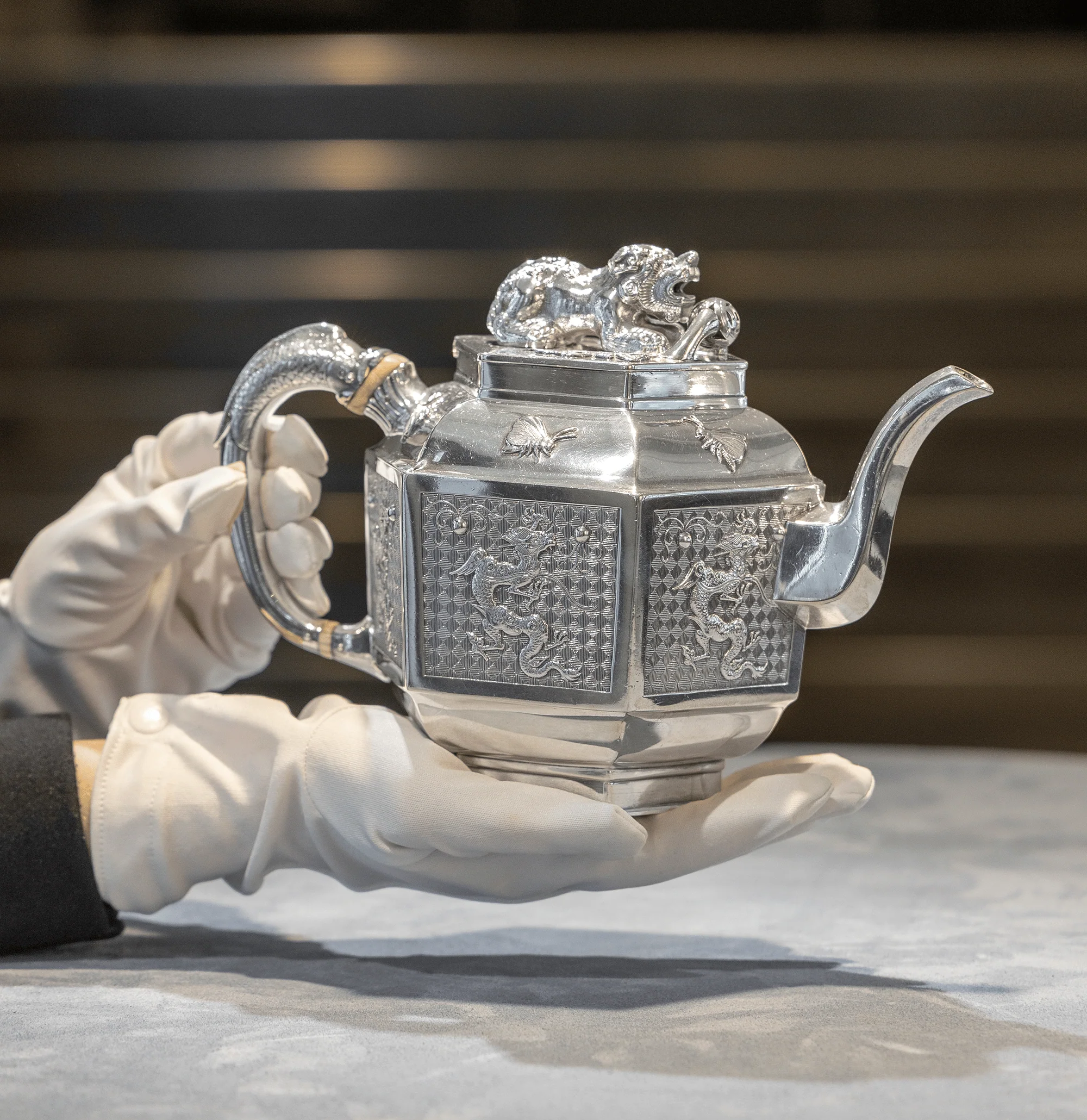 Silver Teapot for Chinese Tea by Robert Garrard - Image 6