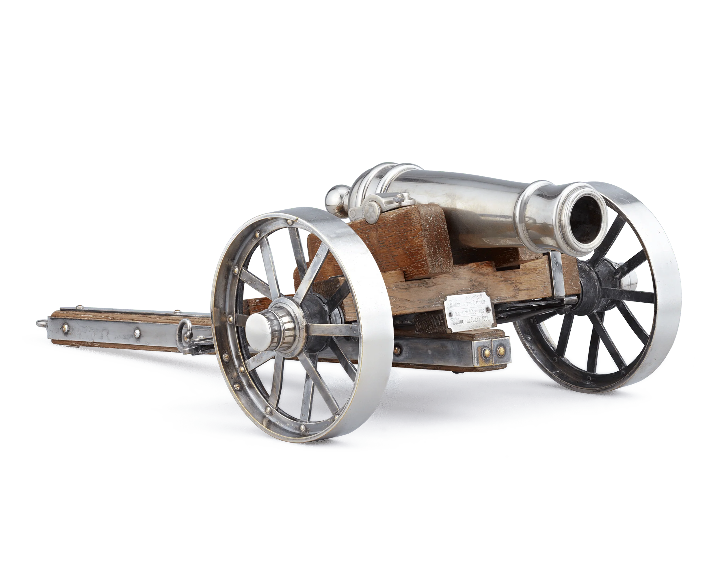 Silverplate Cannon with Wheels