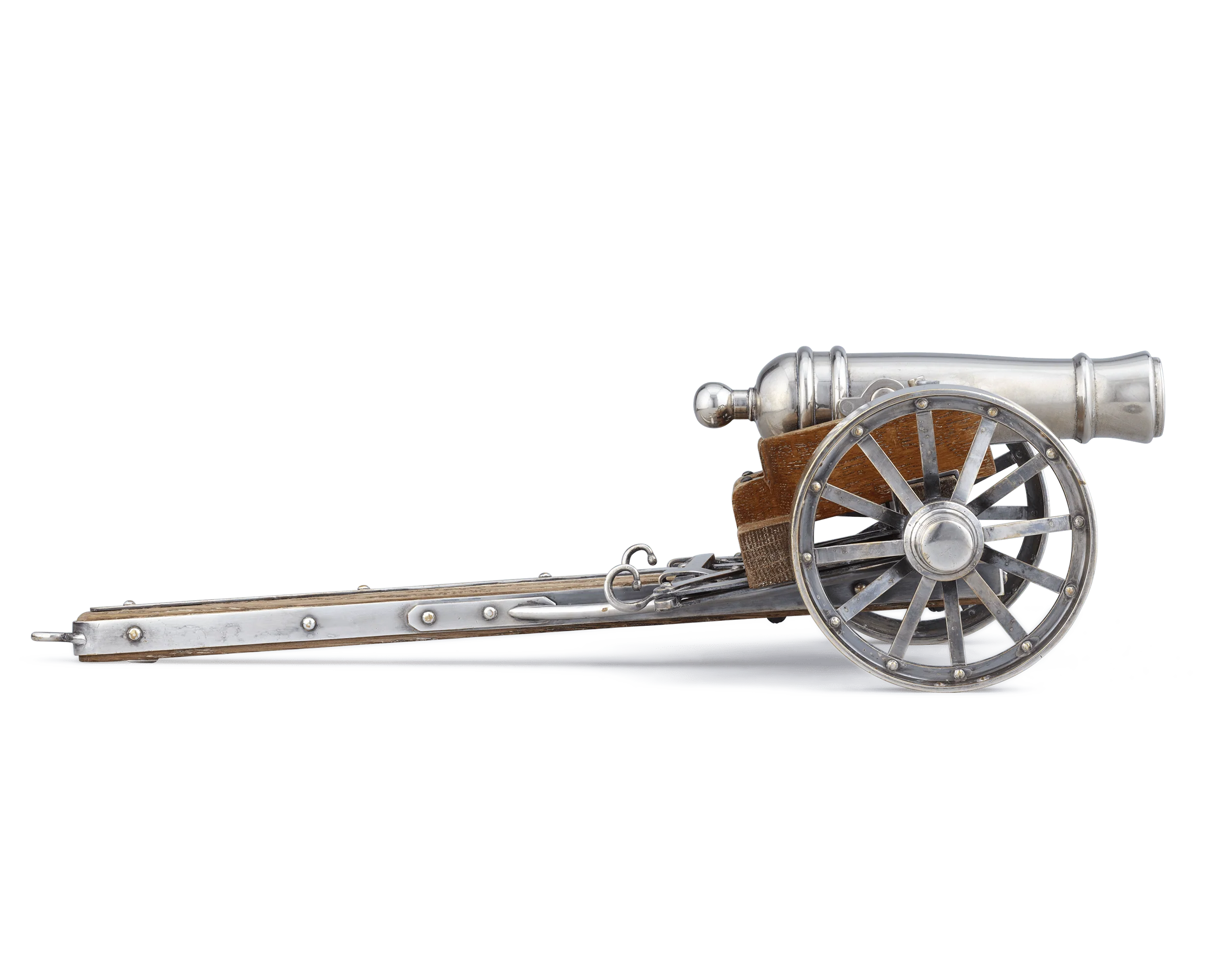 Silverplate Cannon with Wheels - Image 2