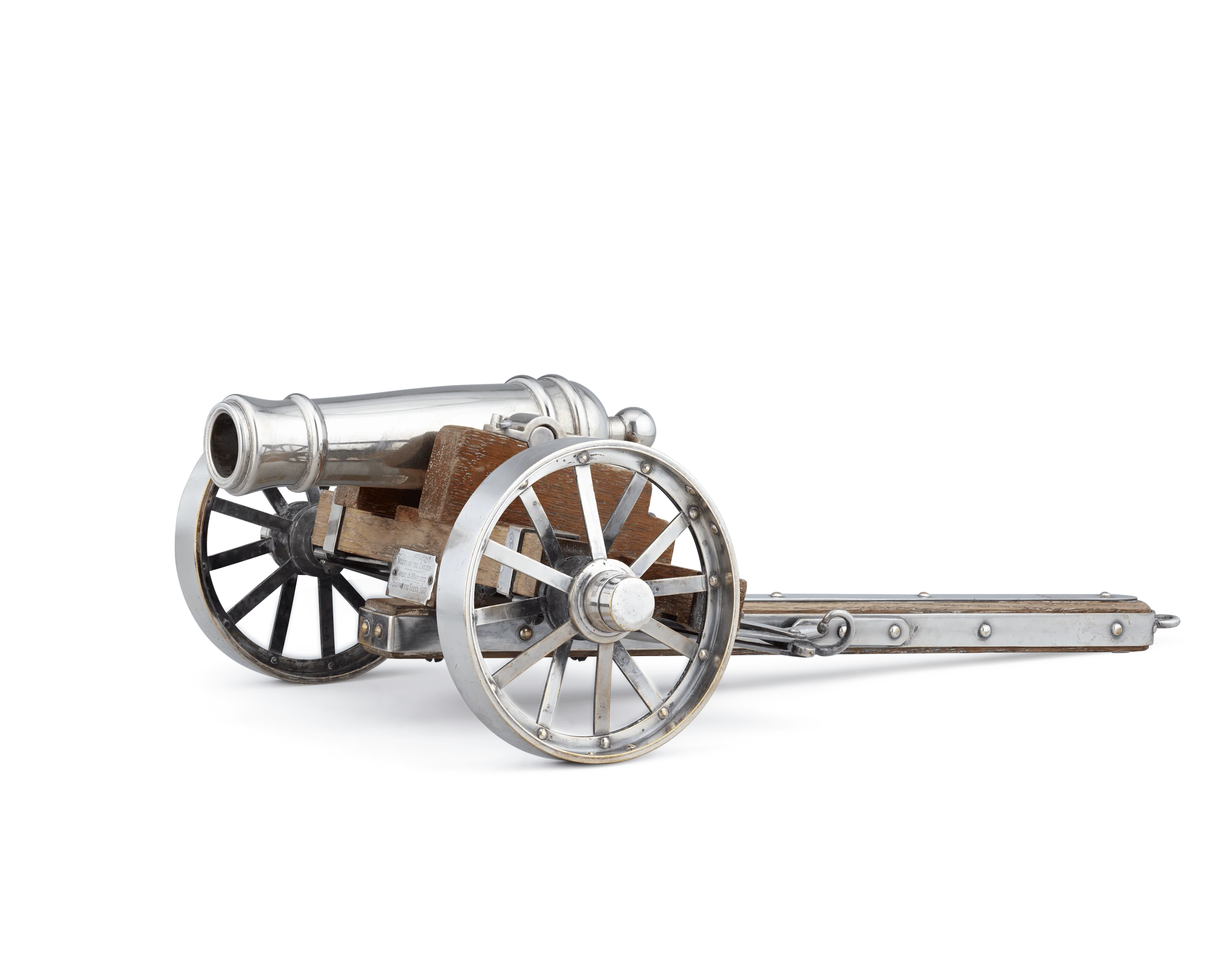 Silverplate Cannon with Wheels - Image 3