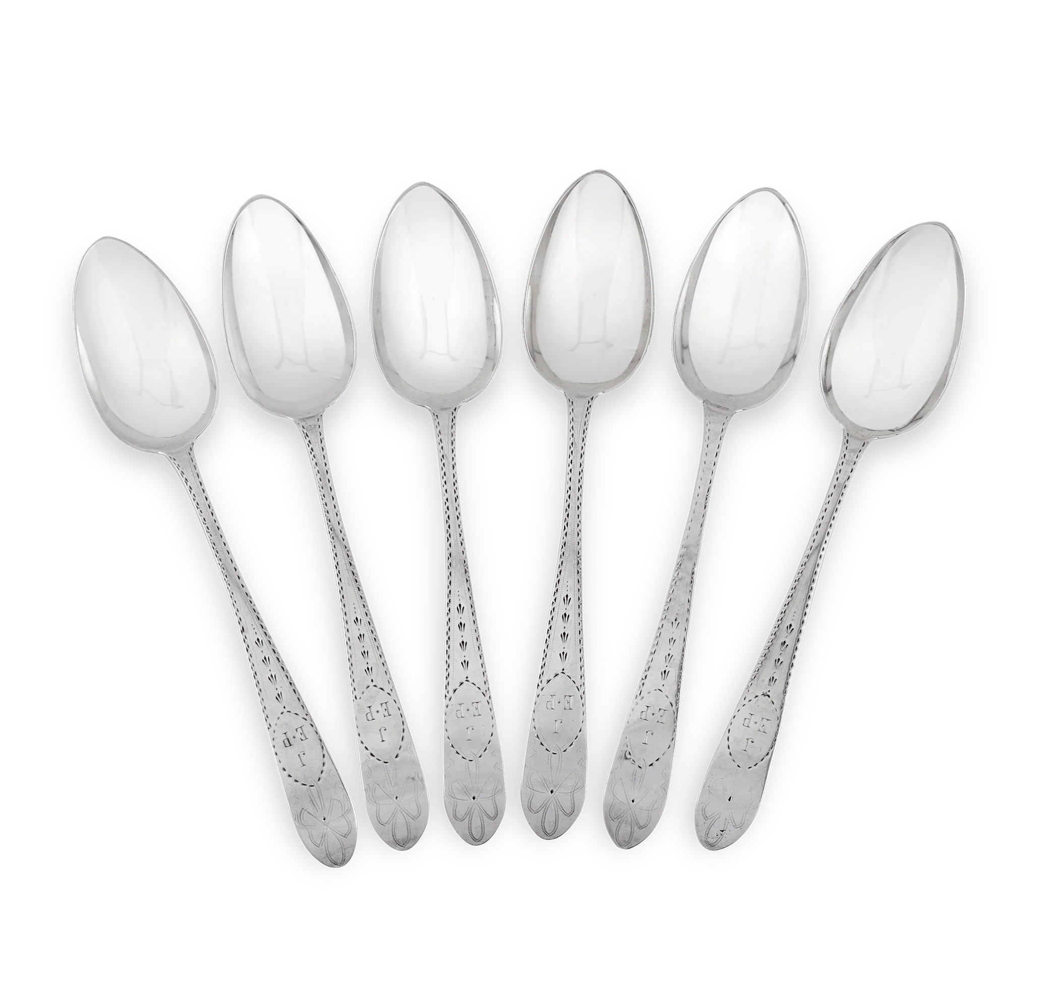 Six Old English Silver Tablespoons by John Power