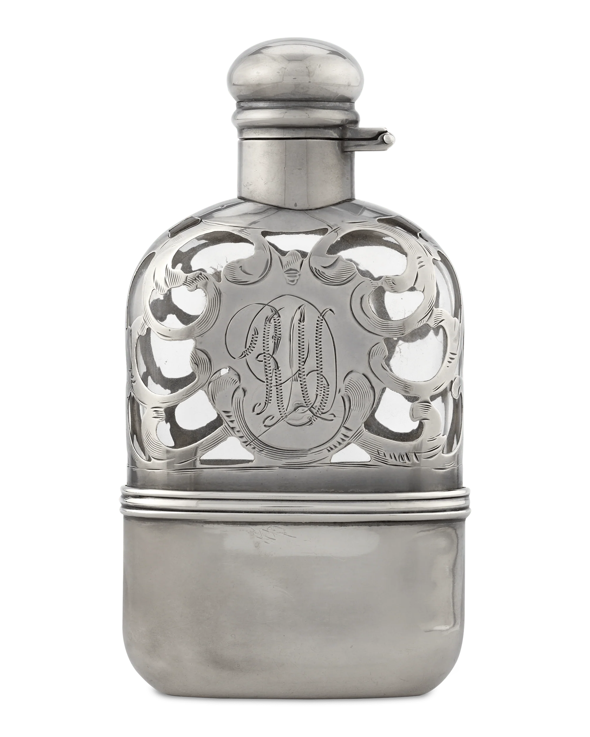 Sterling Silver and Glass Flask