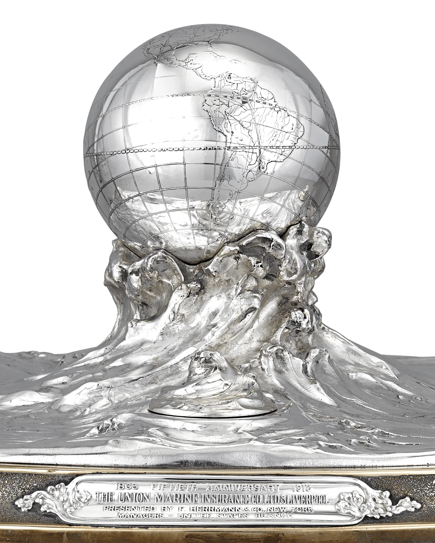 Sterling Silver Globe Inkwell Centerpiece by Tiffany & Co. - Image 2