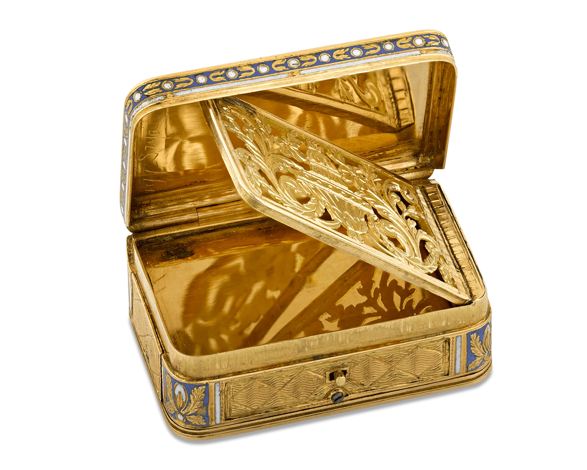 Swiss Gold and Enamel Musical Vinaigrette - Image 4