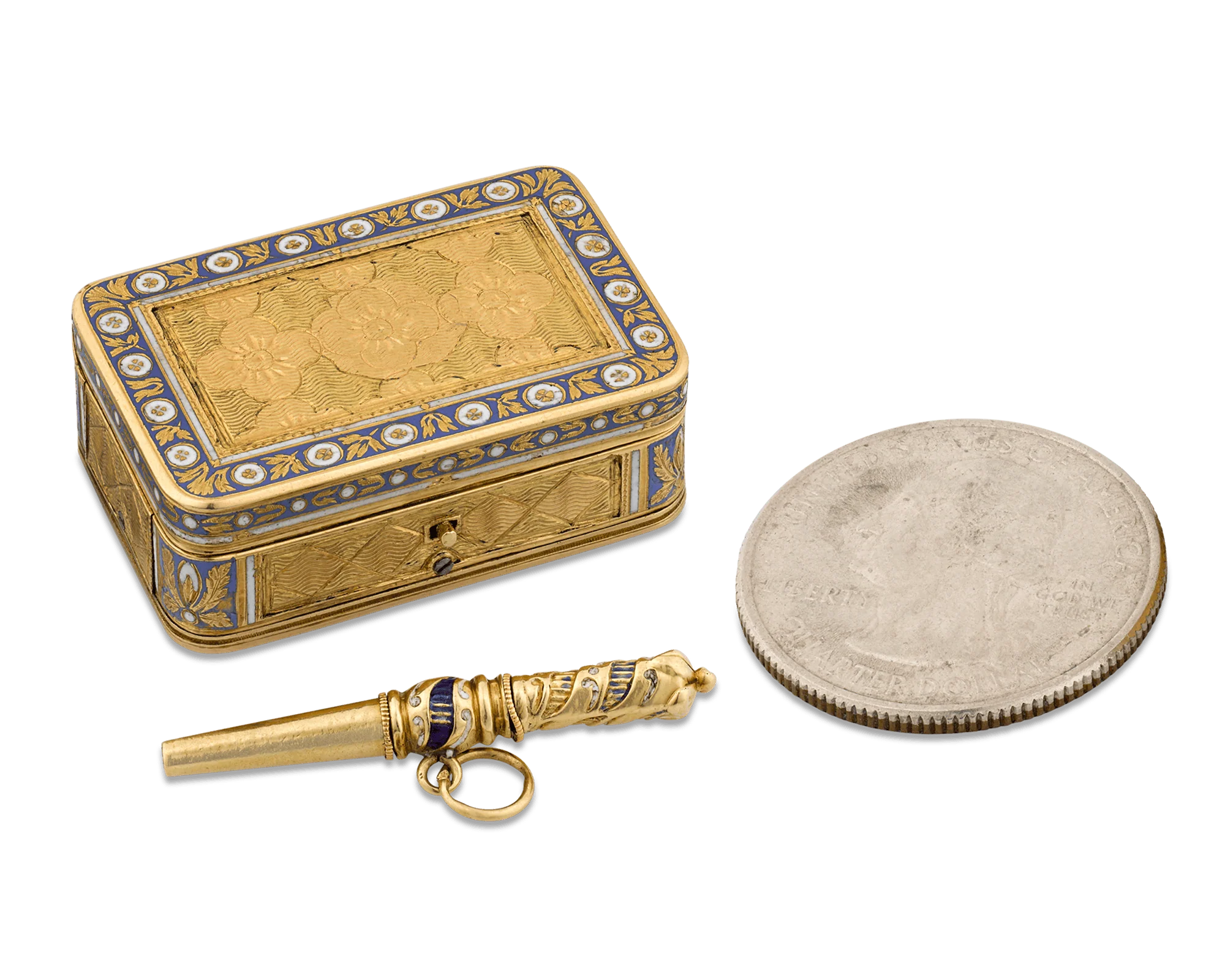 Swiss Gold and Enamel Musical Vinaigrette - Image 5