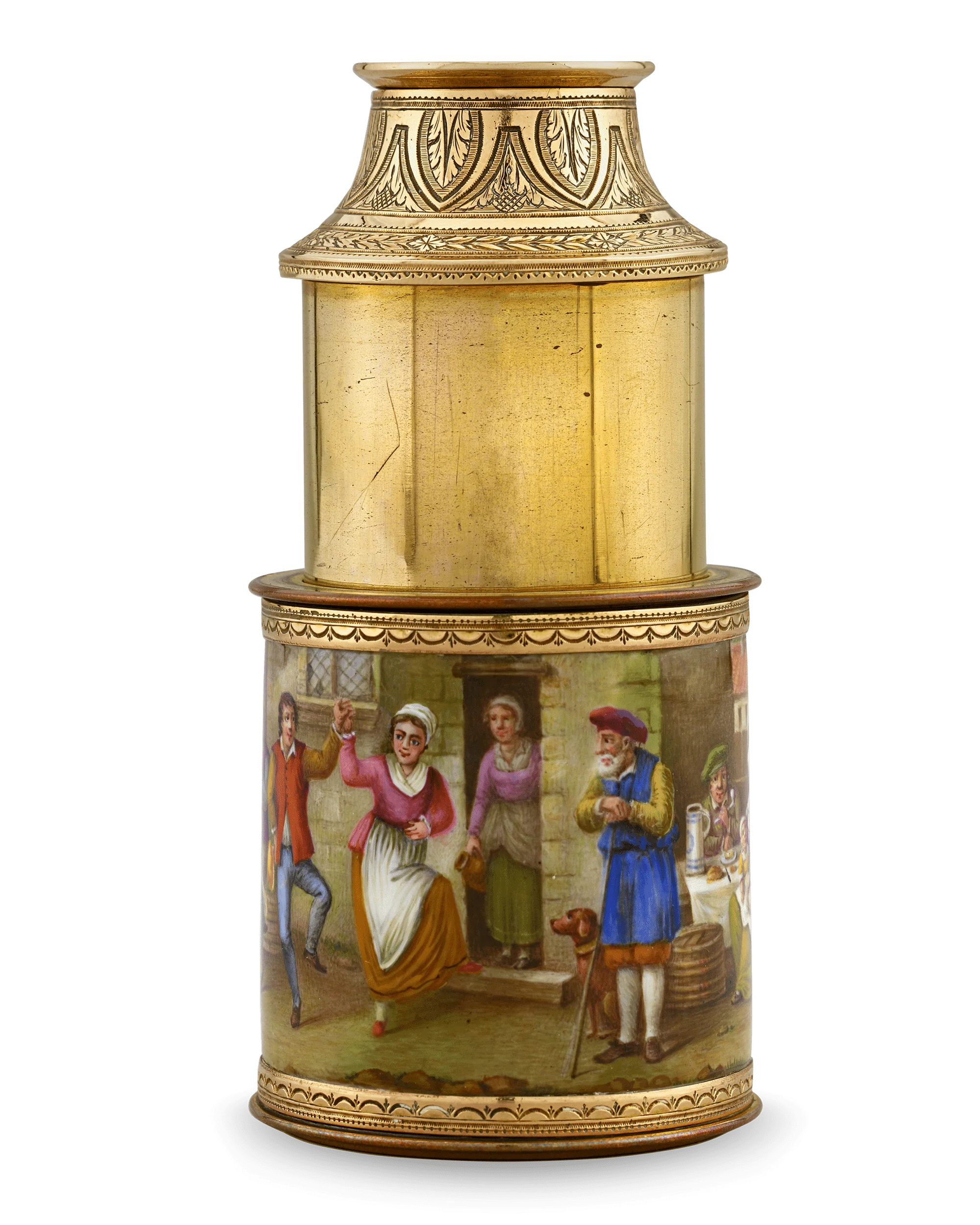 Swiss Gold and Enamel Telescope - Image 2