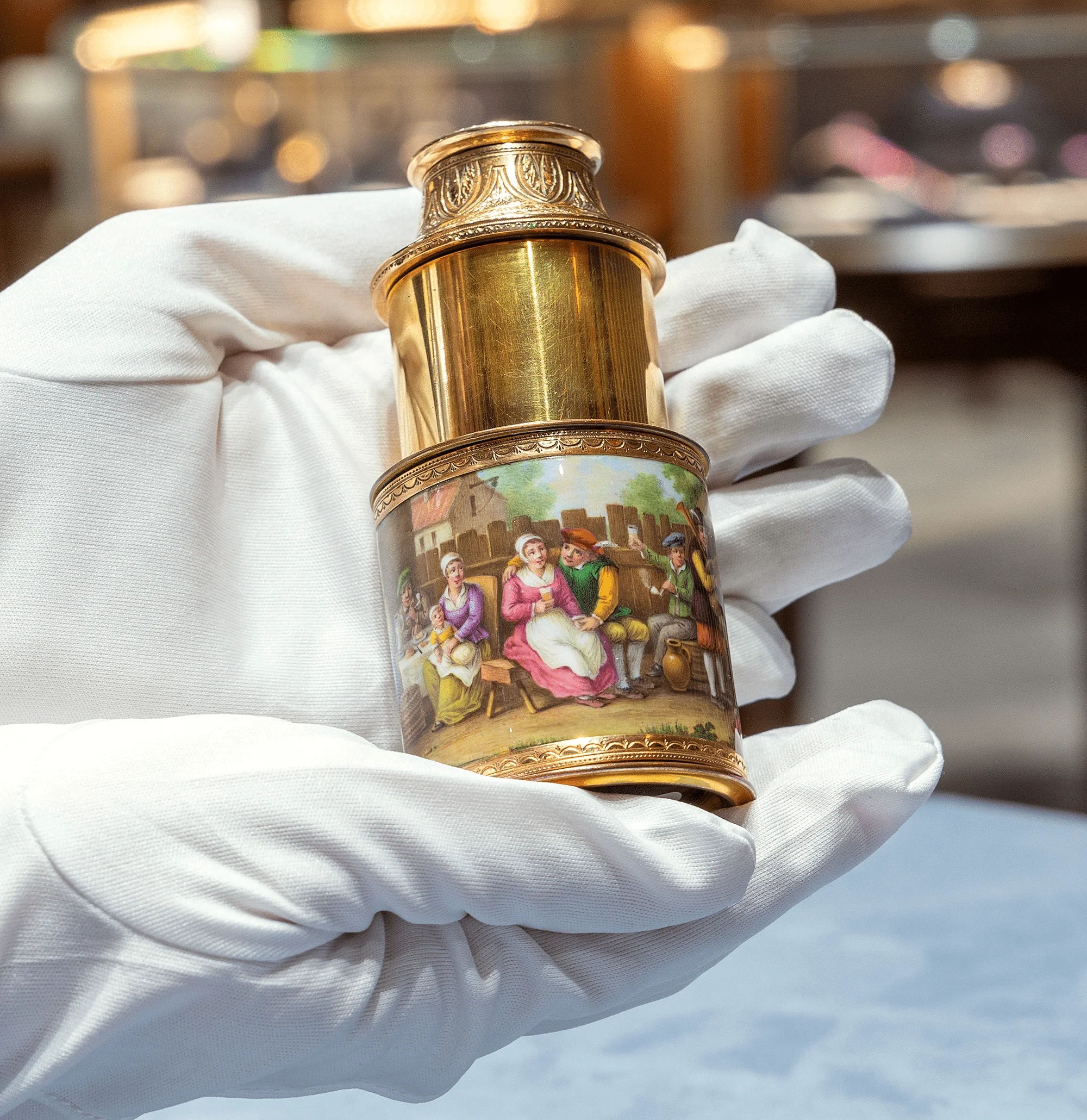 Swiss Gold and Enamel Telescope - Image 5