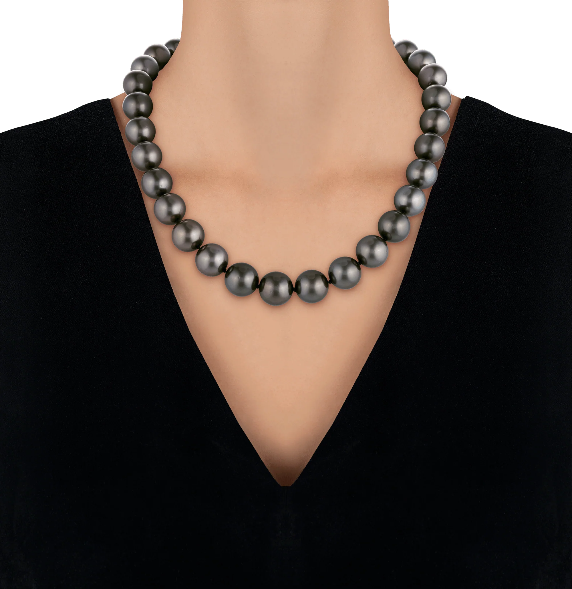 Tahitian Pearl Necklace, 13-14mm - Image 2
