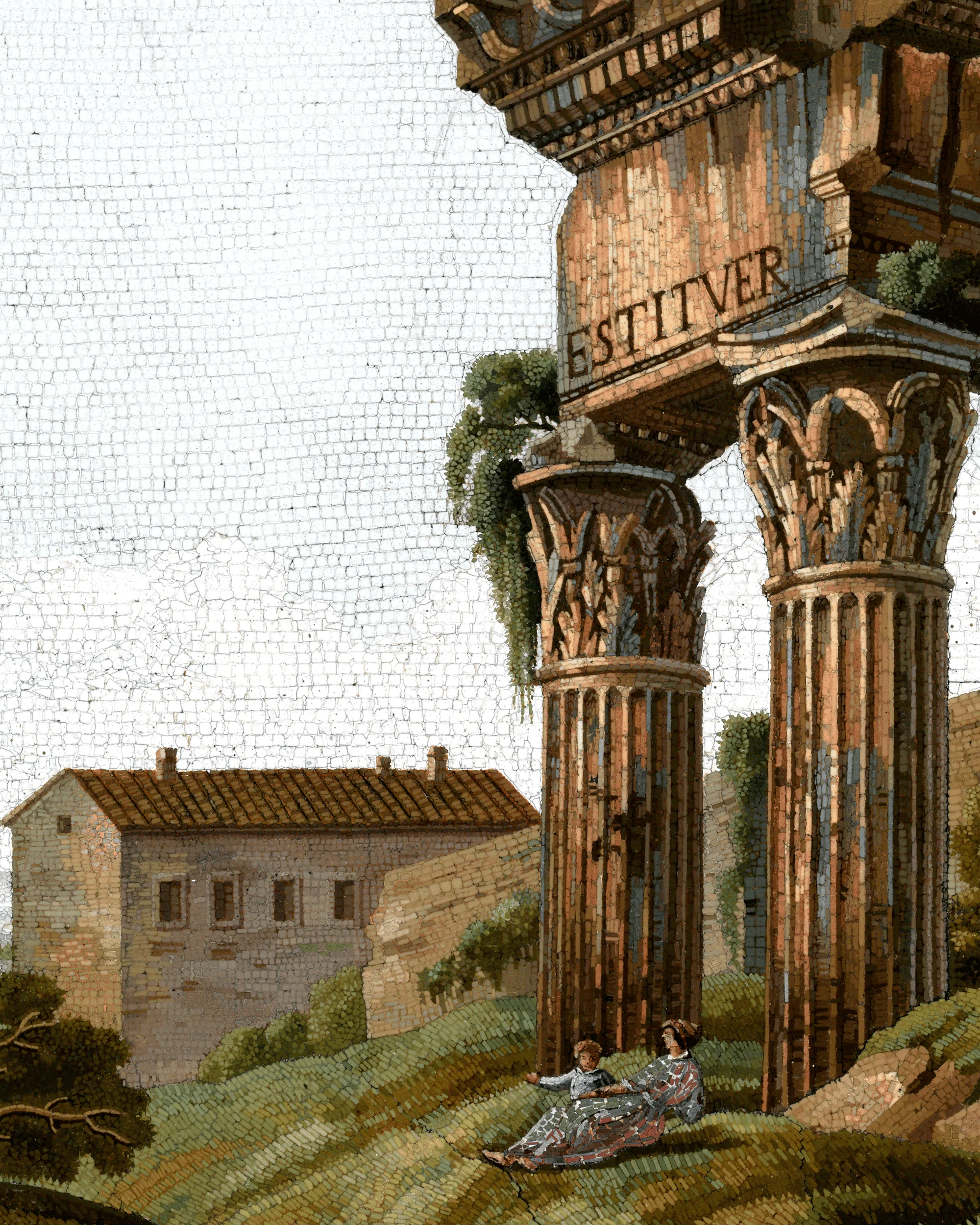 Temple of Vespasian and Titus Roman Micromosaic - Image 3