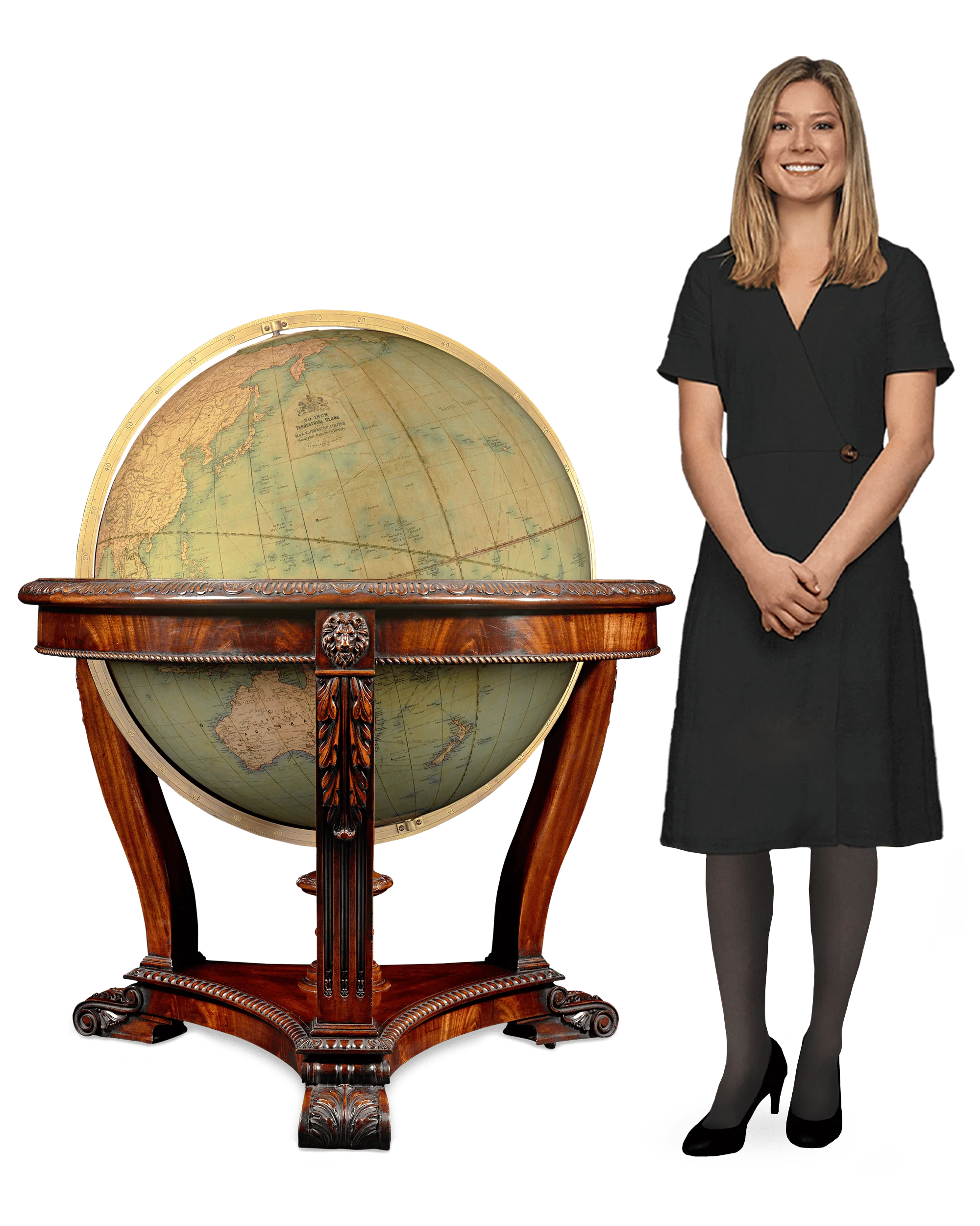 Terrestrial 30-inch Globe by W. & A.K. Johnston - Image 7