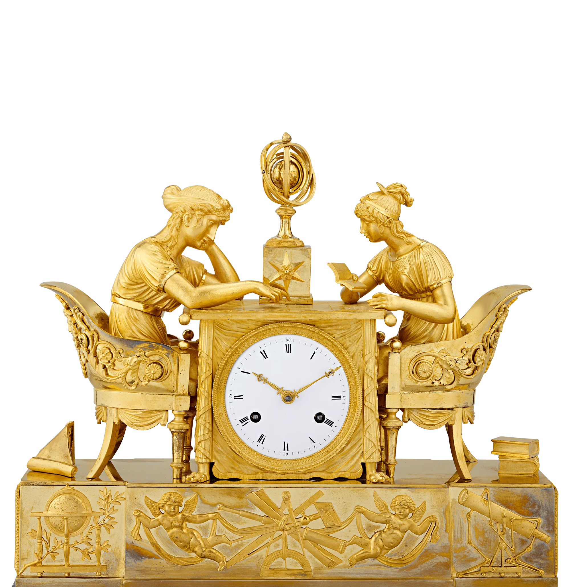The Astronomy Lesson French Empire Mantel Clock - Image 2