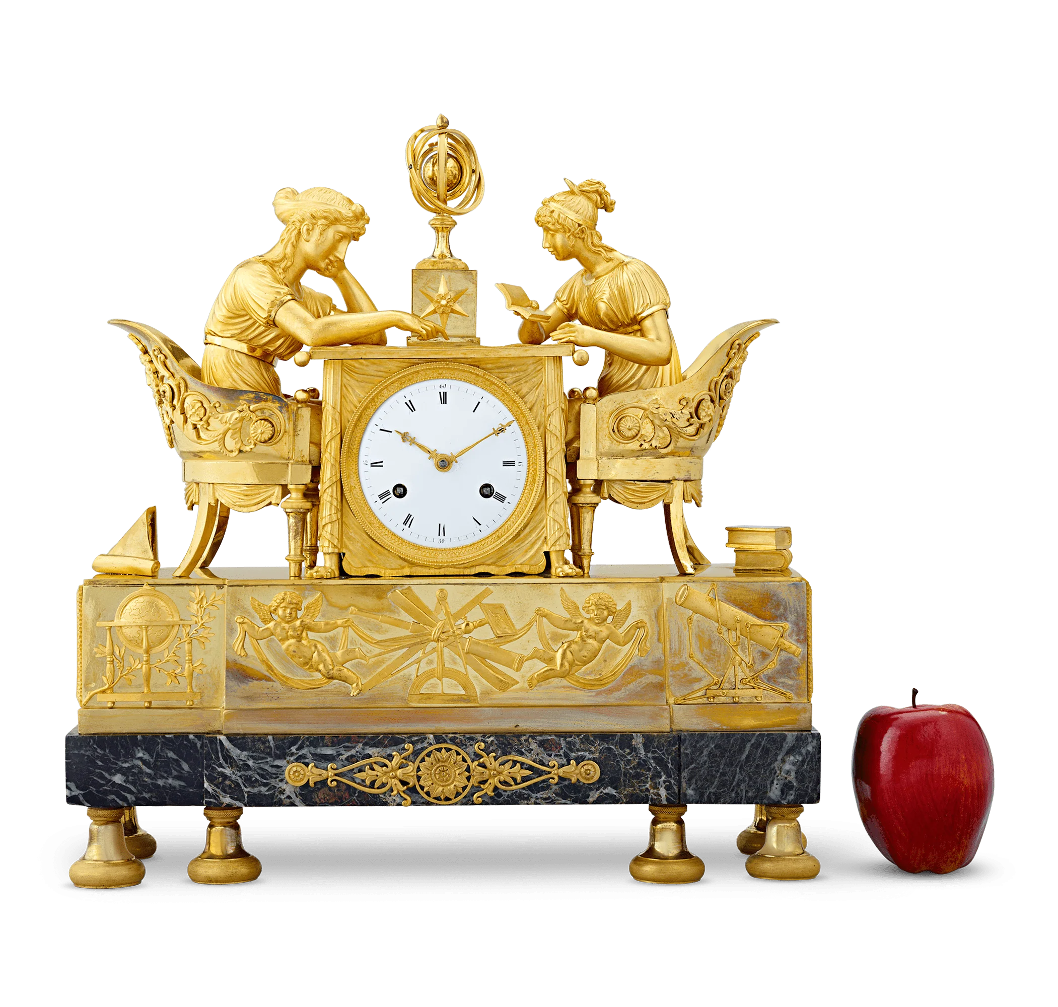 The Astronomy Lesson French Empire Mantel Clock - Image 4