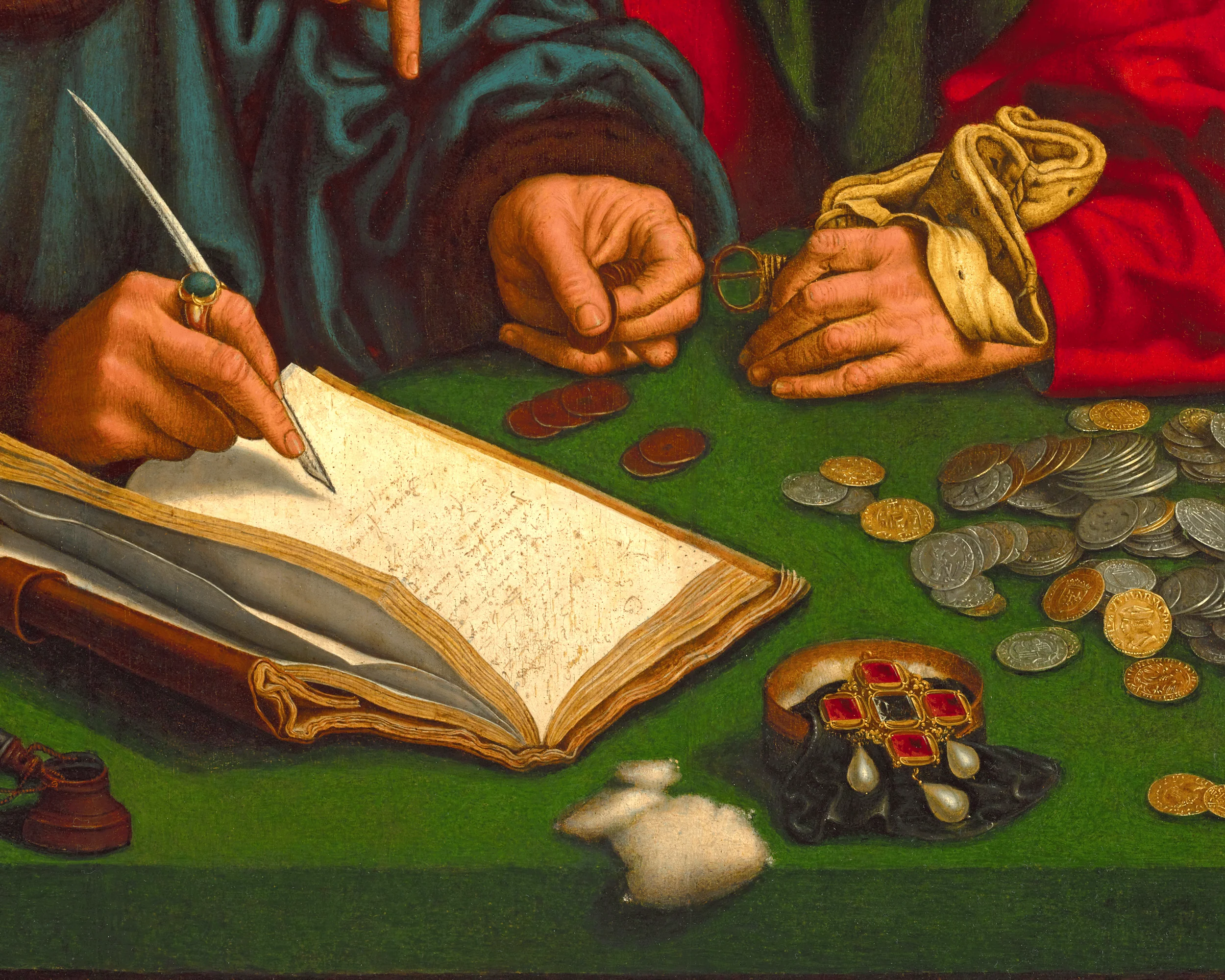 The Tax Collectors attributed to Marinus van Reymerswaele - Image 5