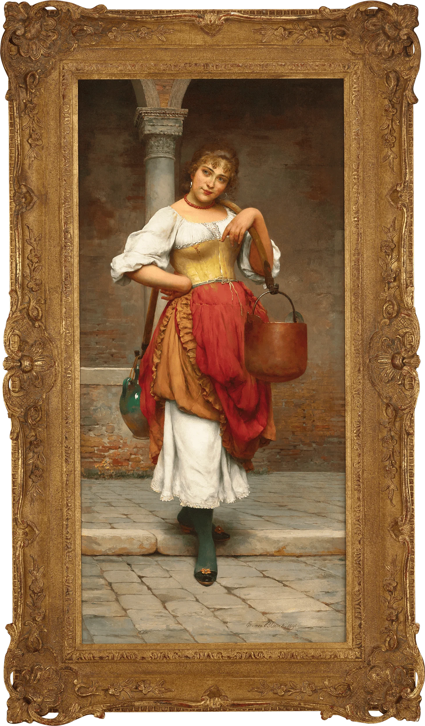 The Water Carrier by Eugen von Blaas - Image 2