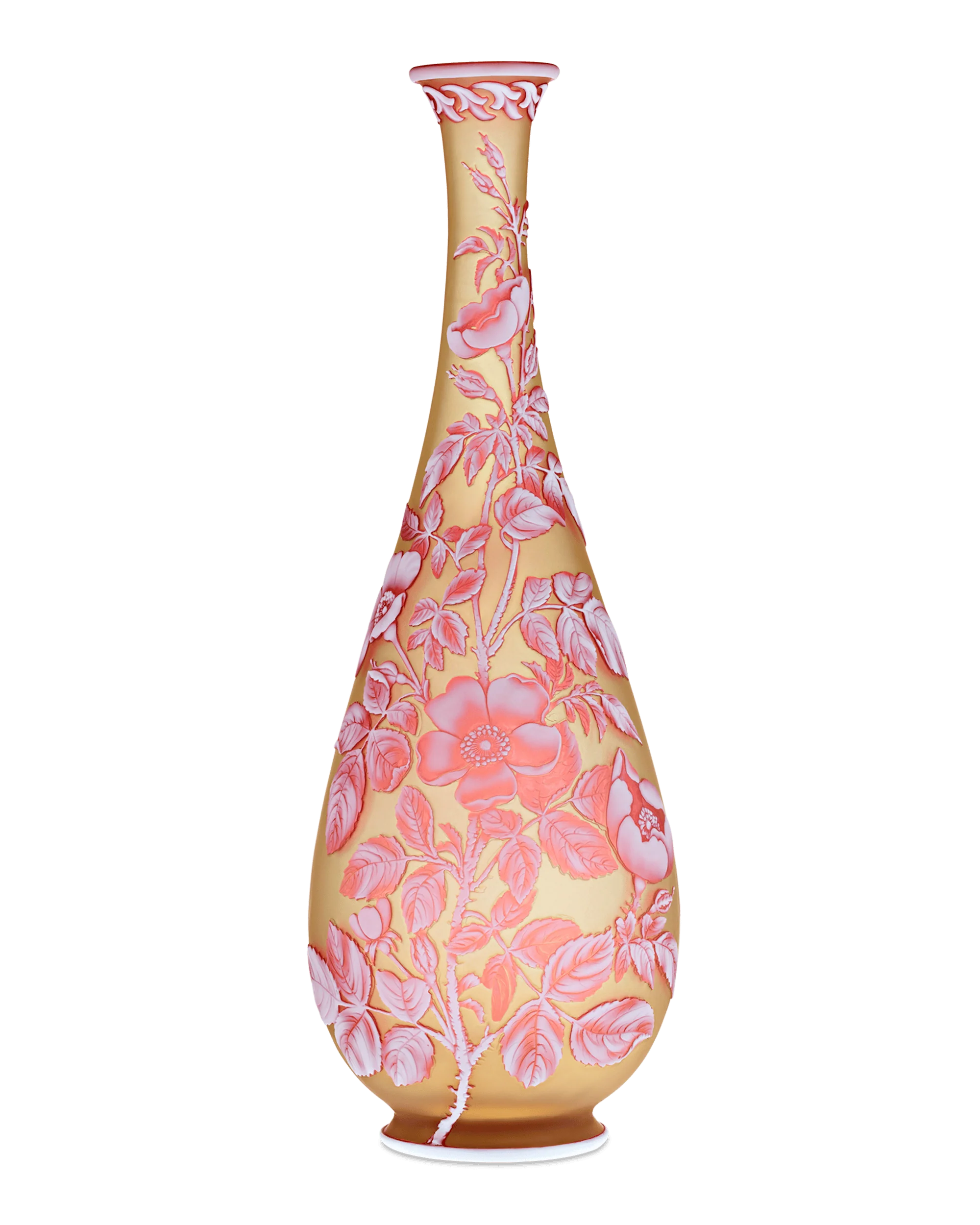 Thomas Webb & Sons Tri-Color Cameo Vase