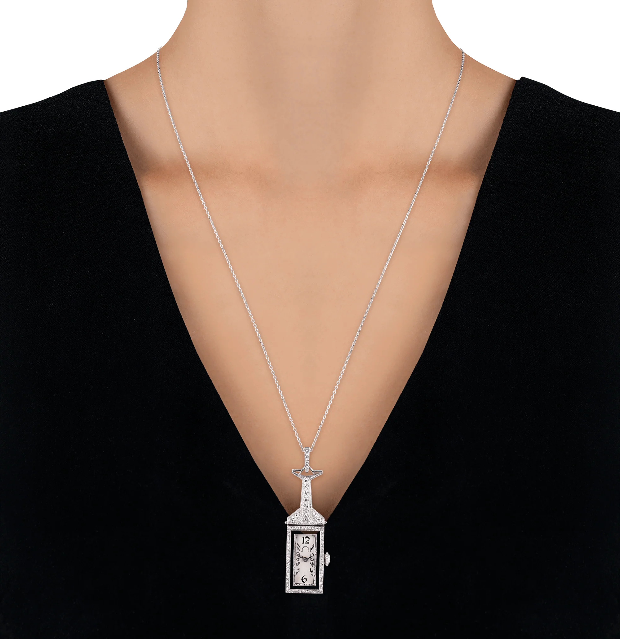 Tiffany & Co. and C.H. Meylan Art Deco Pendant Watch - Image 2