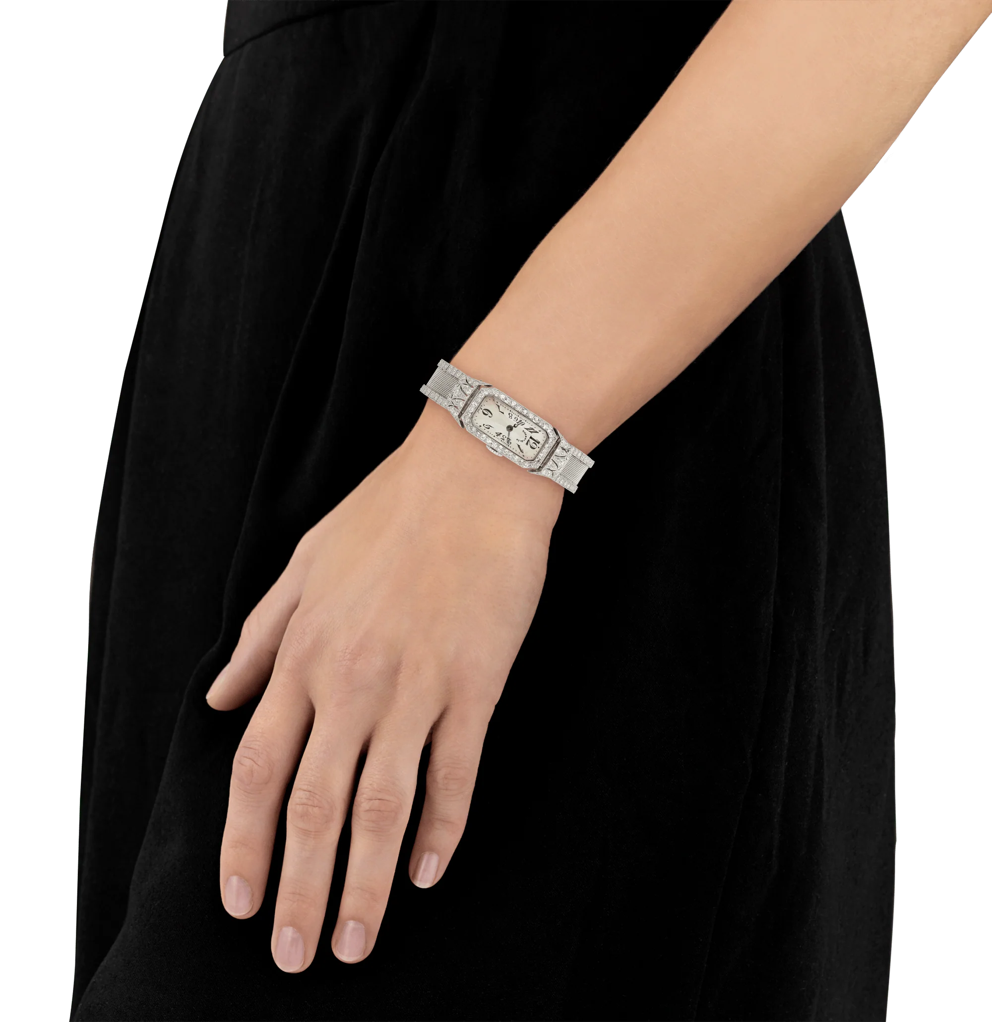 Tiffany & Co. and Oscar Heyman Art Deco Diamond Wristwatch - Image 5