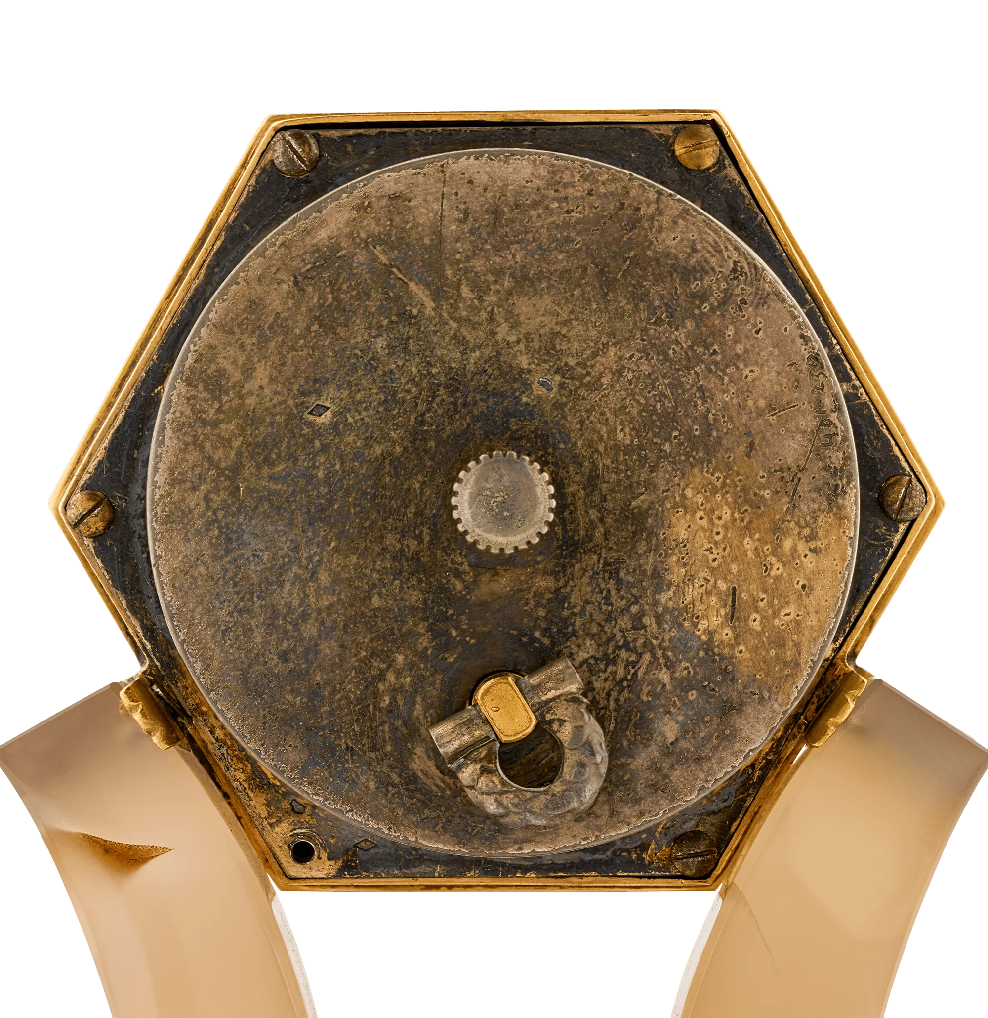 Tiffany & Co. Art Deco Carved Agate, Enamel and Diamond Clock - Image 5