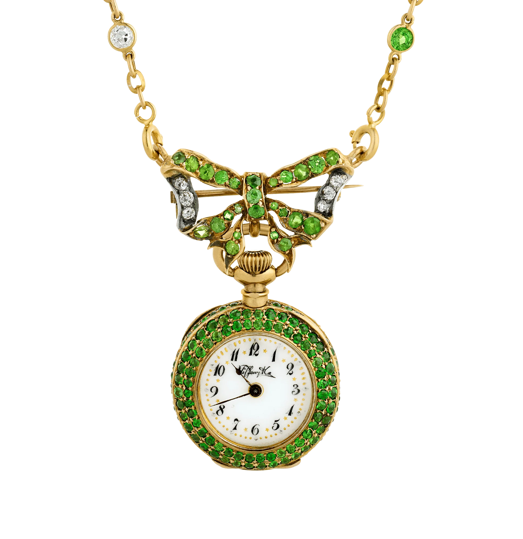 Tiffany & Co. Demantoid Garnet Watch Necklace, 14.25 Carats - Image 3