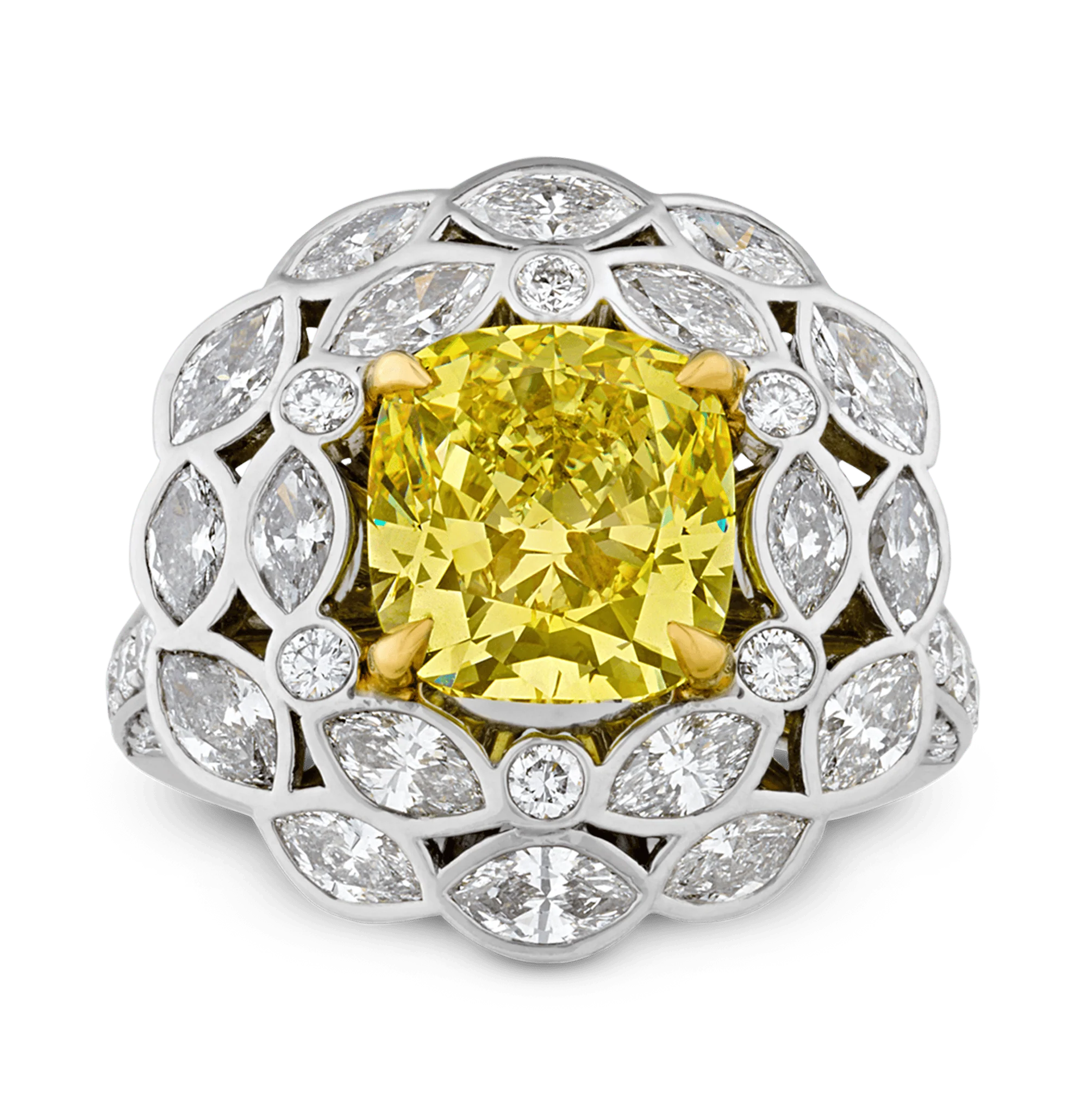 Tiffany & Co. Fancy Vivid Yellow Diamond Ring, 3.68 carats