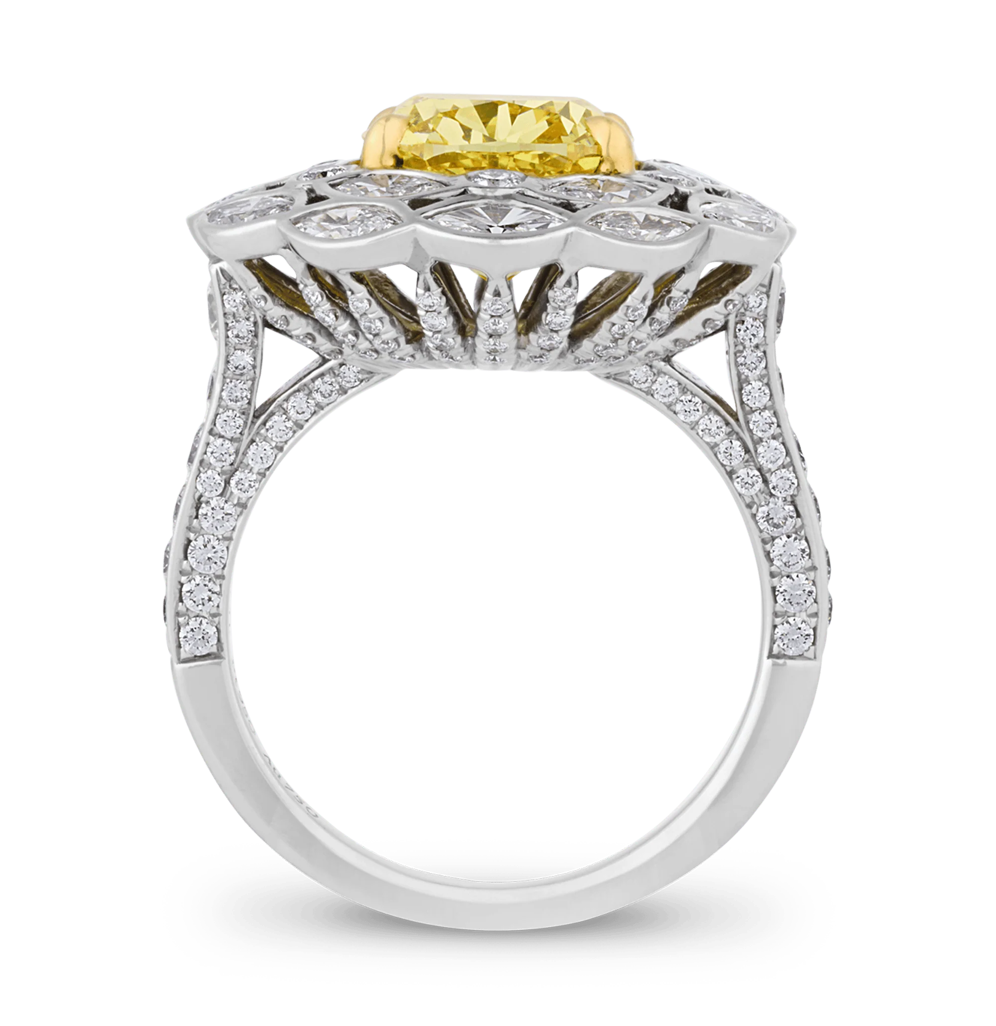 Tiffany & Co. Fancy Vivid Yellow Diamond Ring, 3.68 carats - Image 4