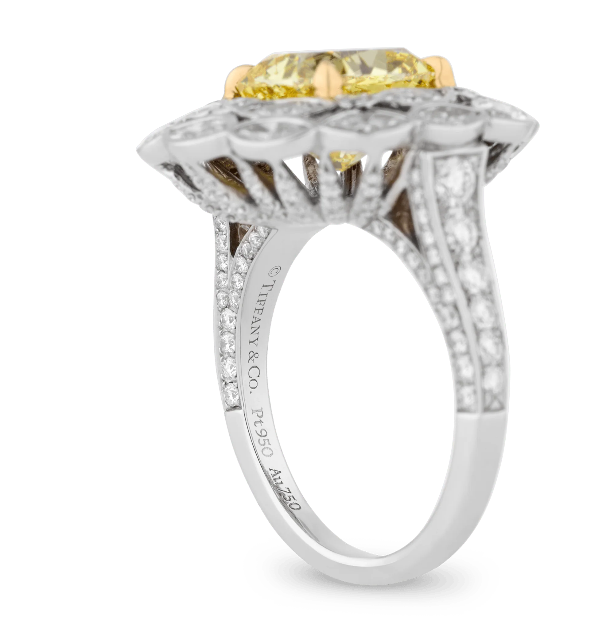 Tiffany & Co. Fancy Vivid Yellow Diamond Ring, 3.68 carats - Image 5