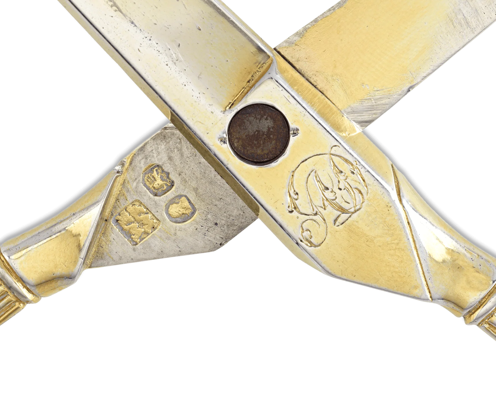 Two Pairs of Regency-Period Silver-Gilt Grape Shears - Image 5