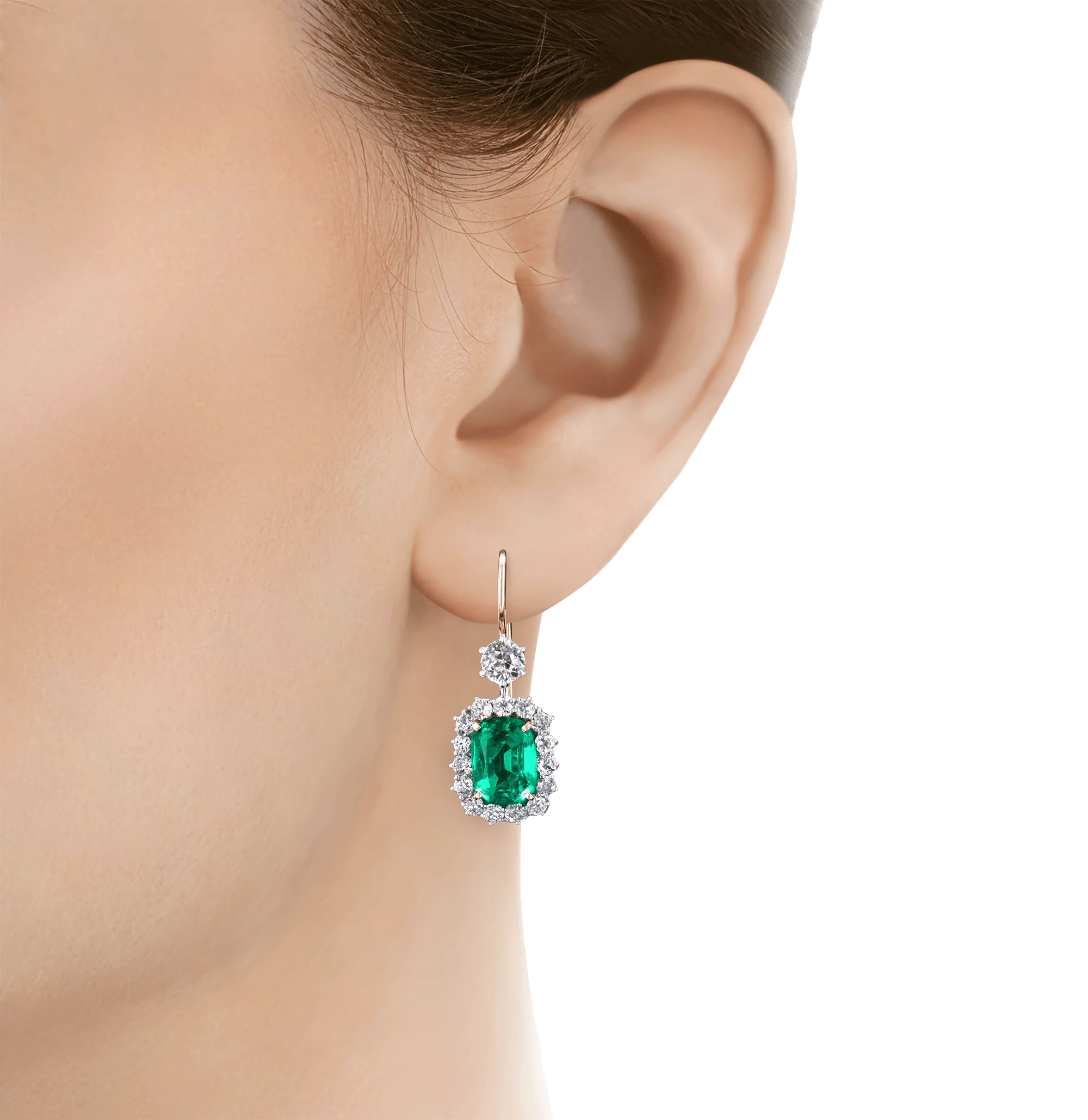 Untreated Colombian Emerald Earrings, 4.95 Carats - Image 2