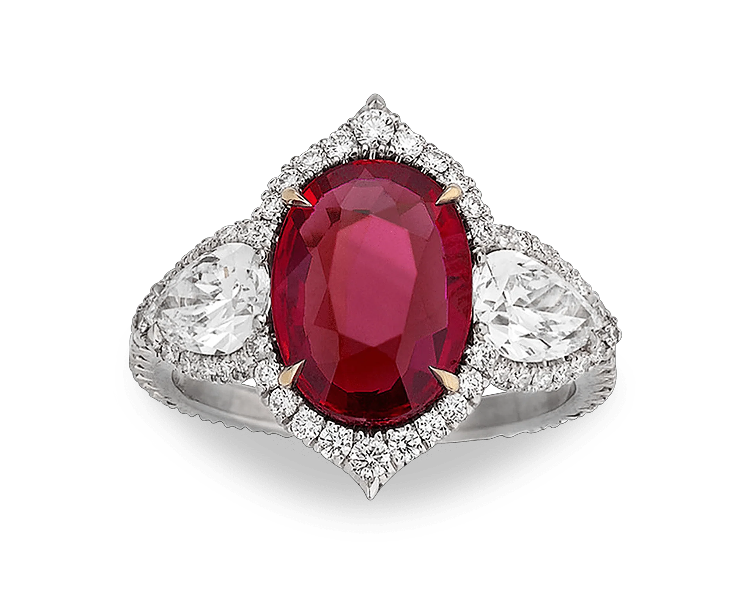 Untreated Ruby and Diamond Ring, 3.02 Carats - Image 3