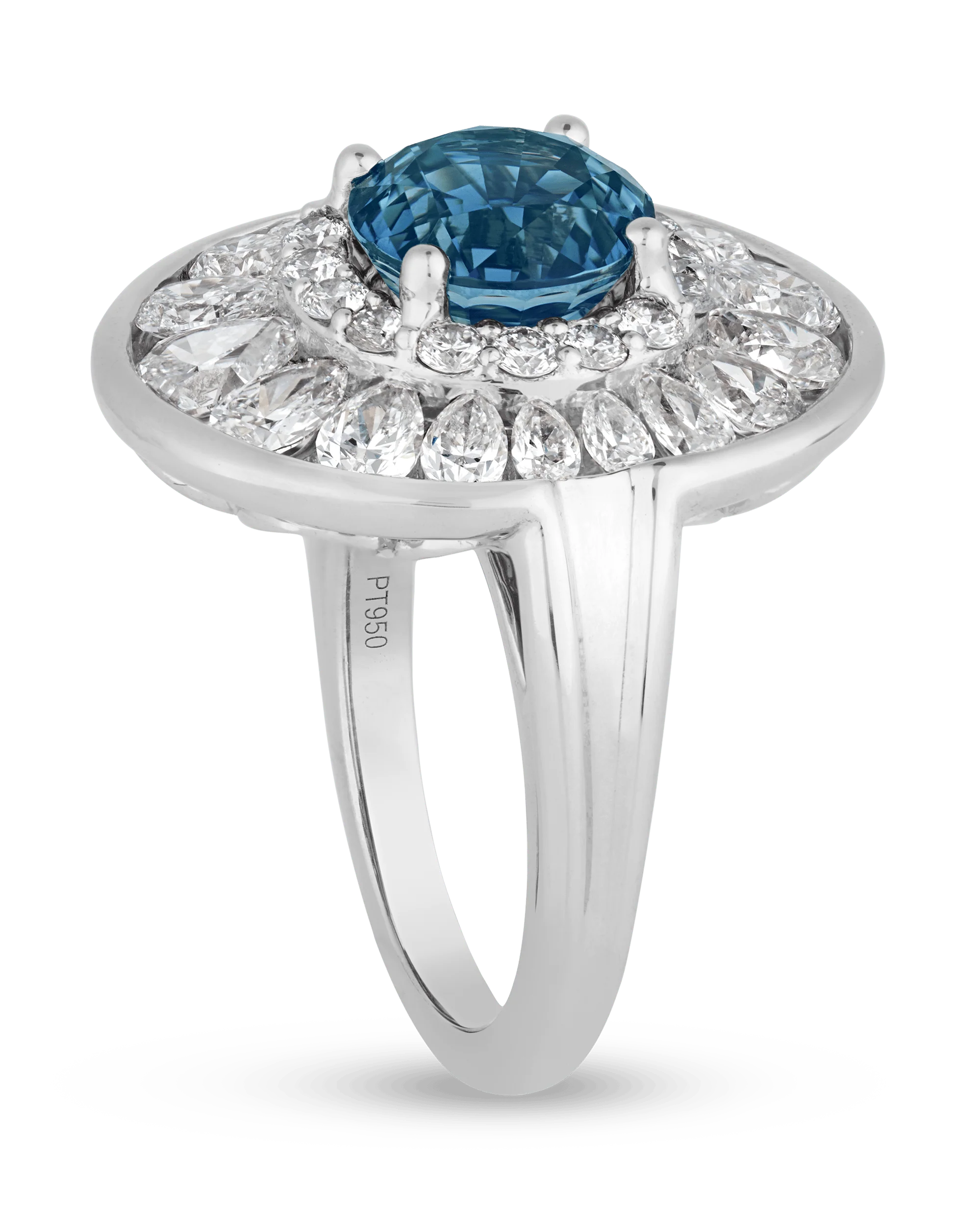 Untreated Teal Sapphire Ring, 4.03 Carats - Image 2
