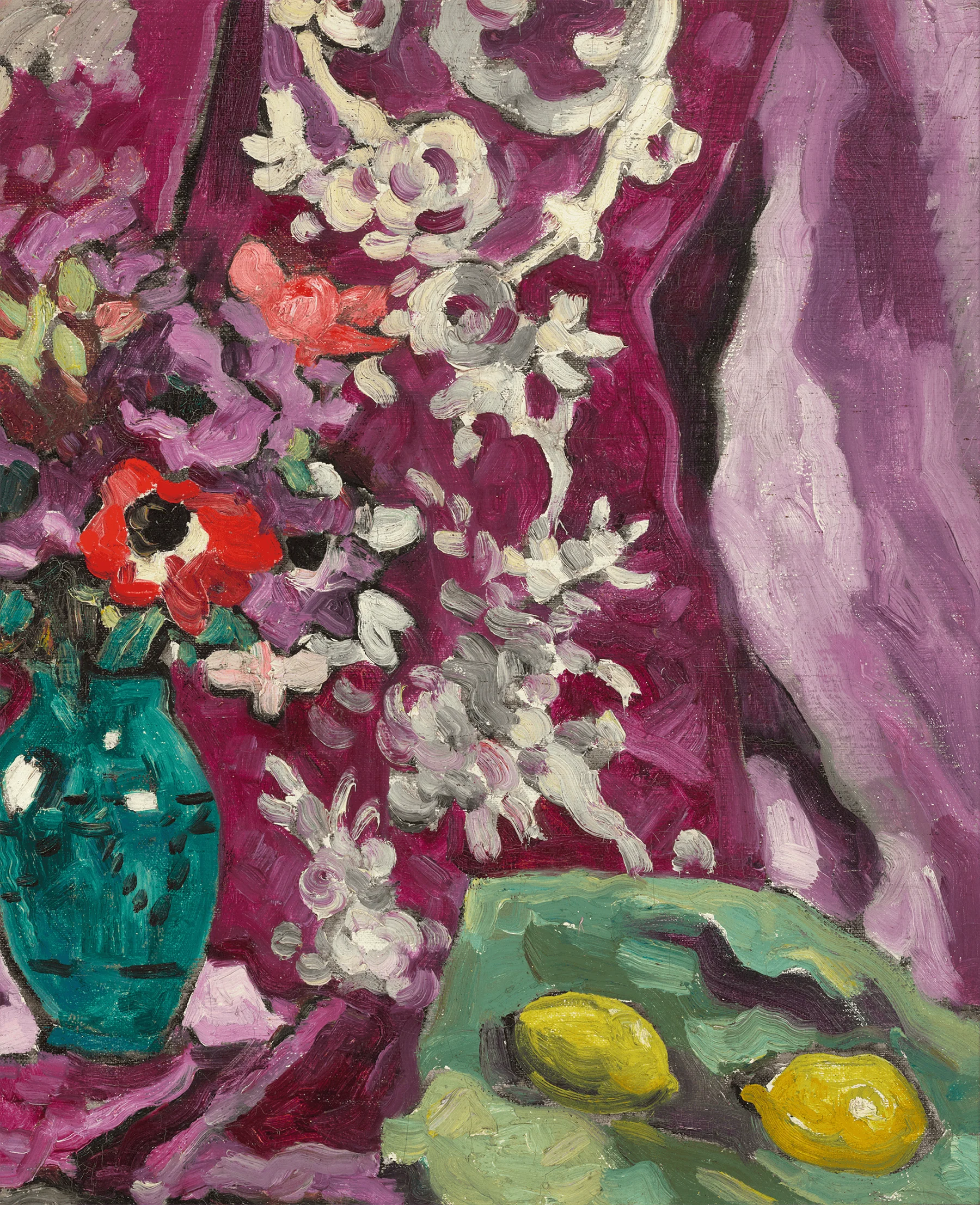 Vase anémones et citrons, draperie by Louis Valtat - Image 4