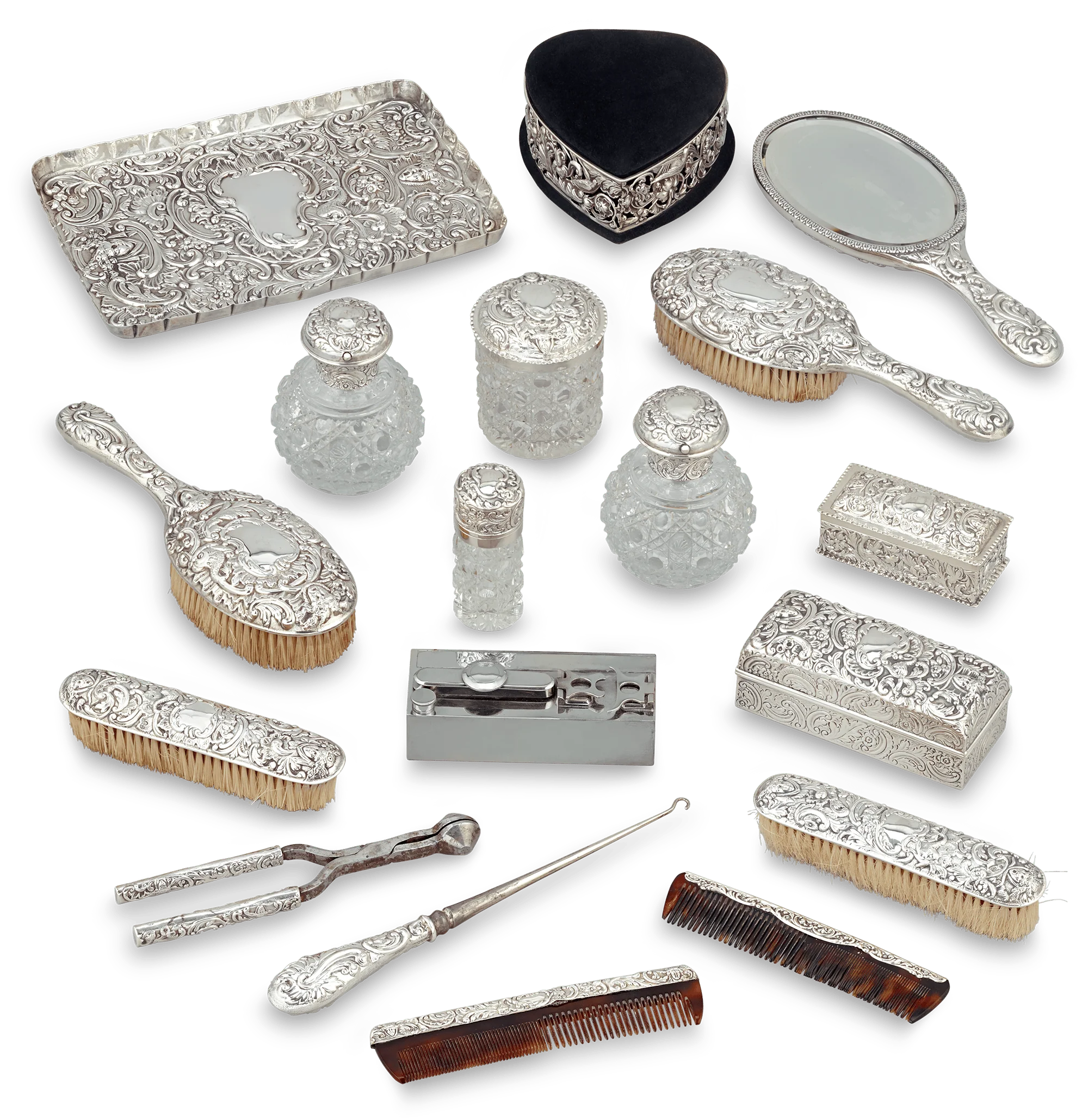 Victorian Dressing Table Set by William Comyns - Image 4