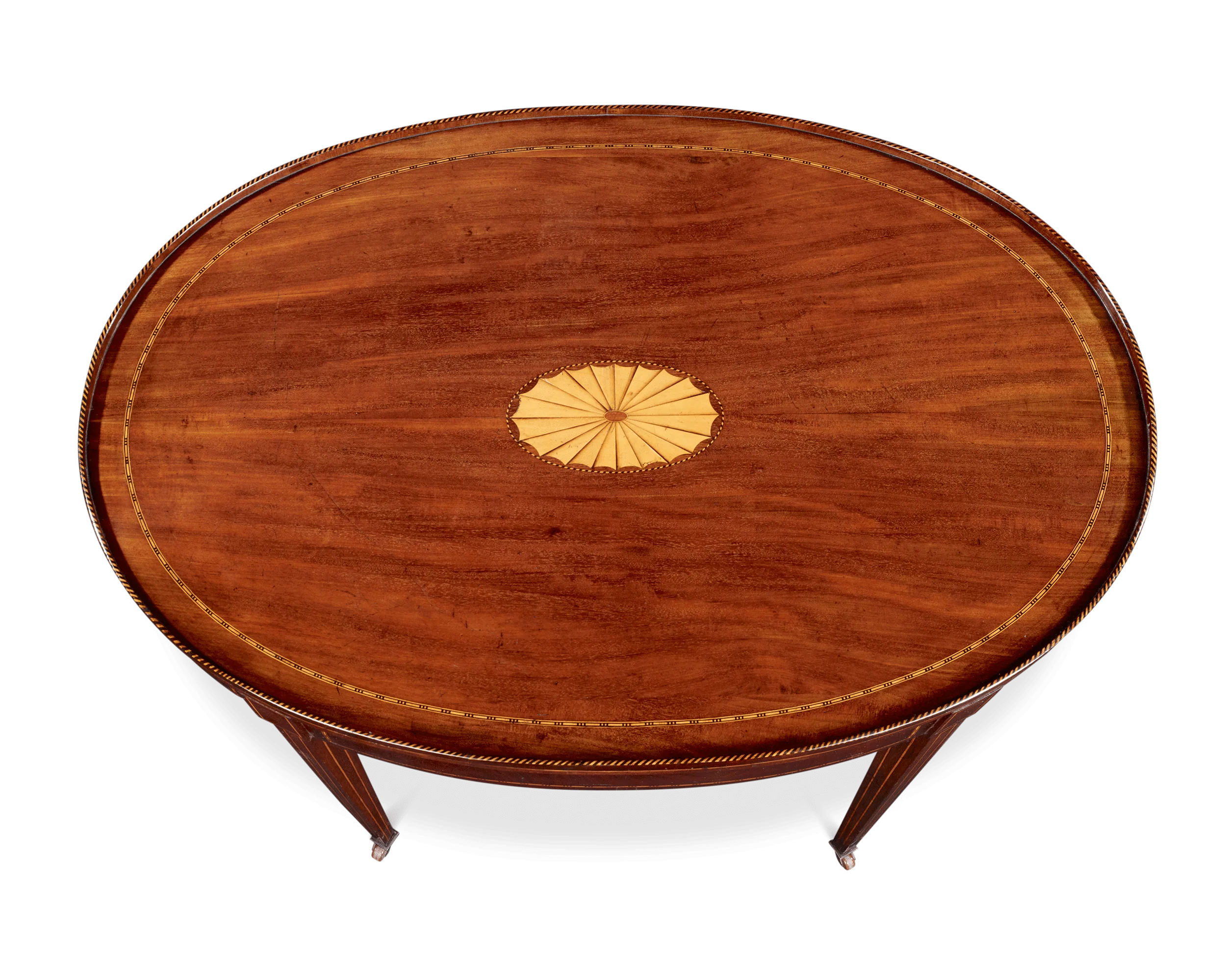 Victorian Mahogany and Satinwood Inlaid Table - Image 2
