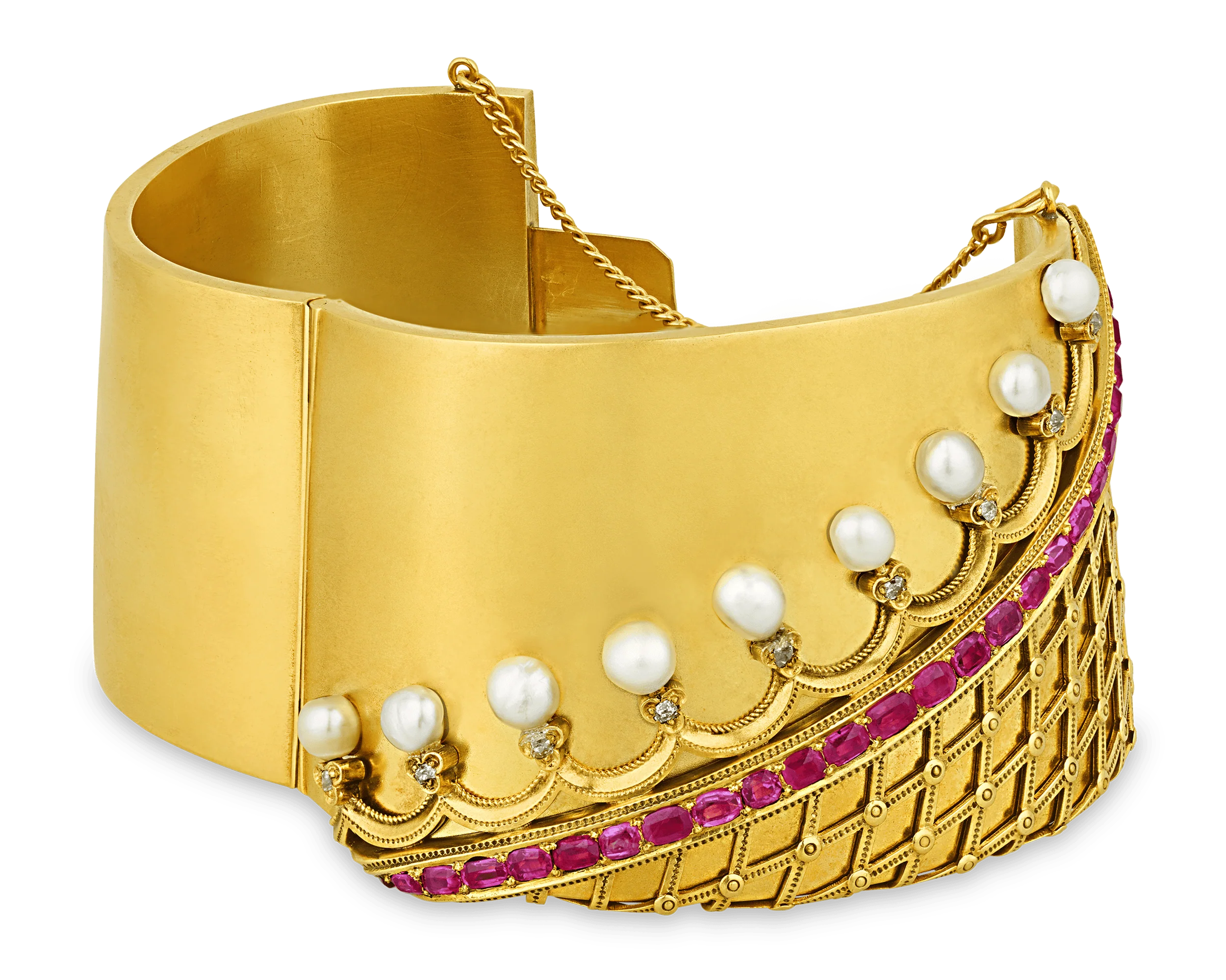 Victorian Pearl and Ruby Cuff - Image 2