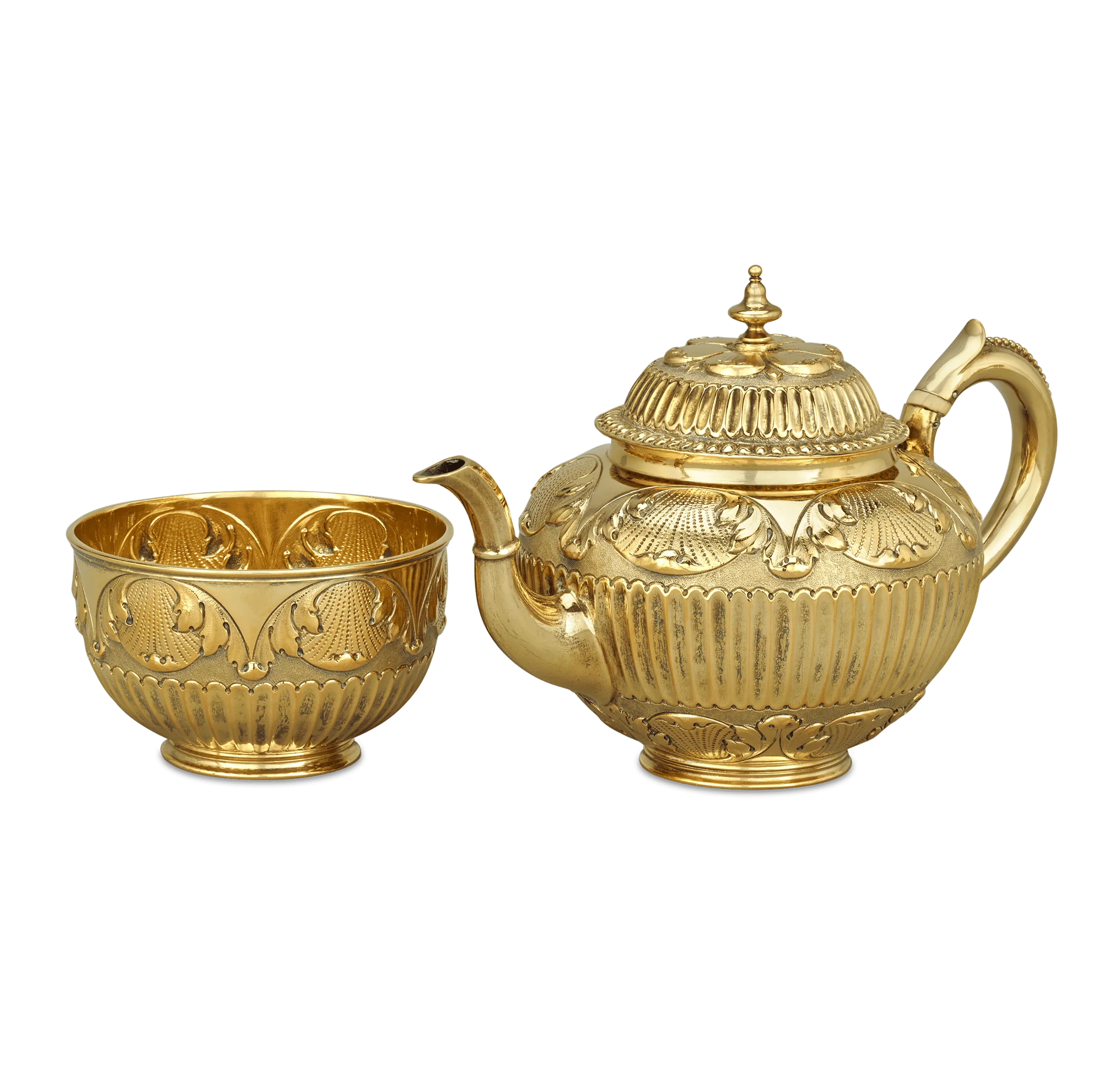 Victorian Silver Gilt Tea Set by Edward Barnard & Sons - Image 4
