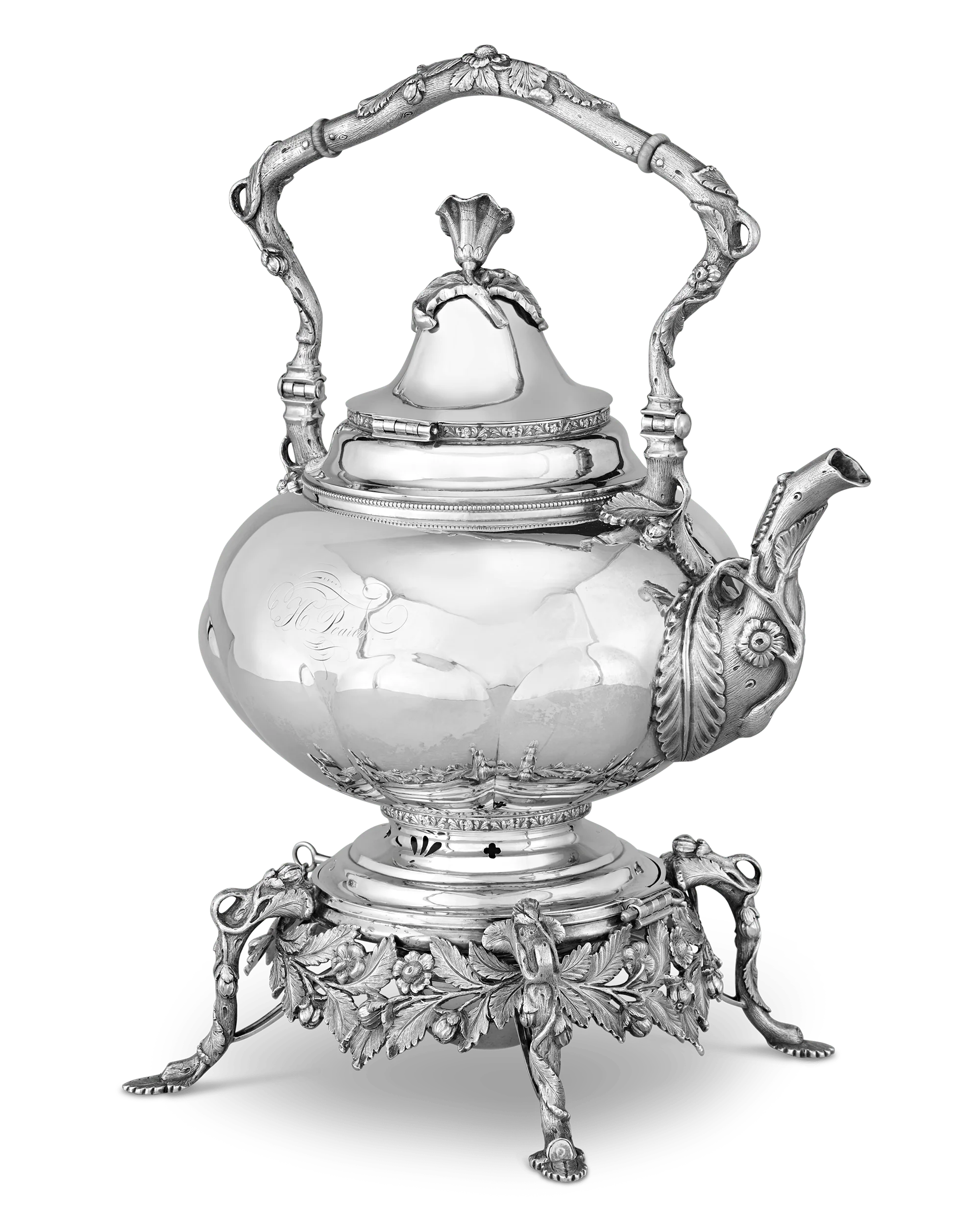 Victorian Silver Tea Kettle by Gorham & Thurber - Image 2