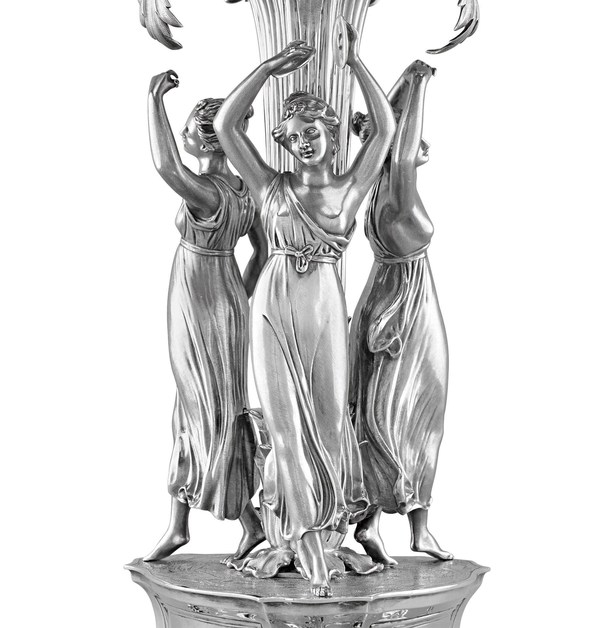 Victorian Three Graces Silver Epergne by Barnard & Sons - Image 4